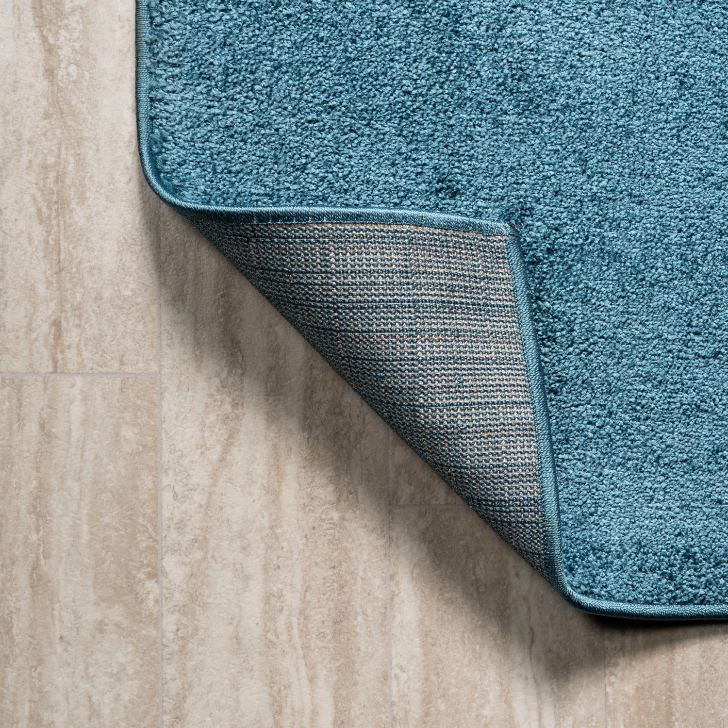 Haze Solid Low Pile Area Rug Turquoise