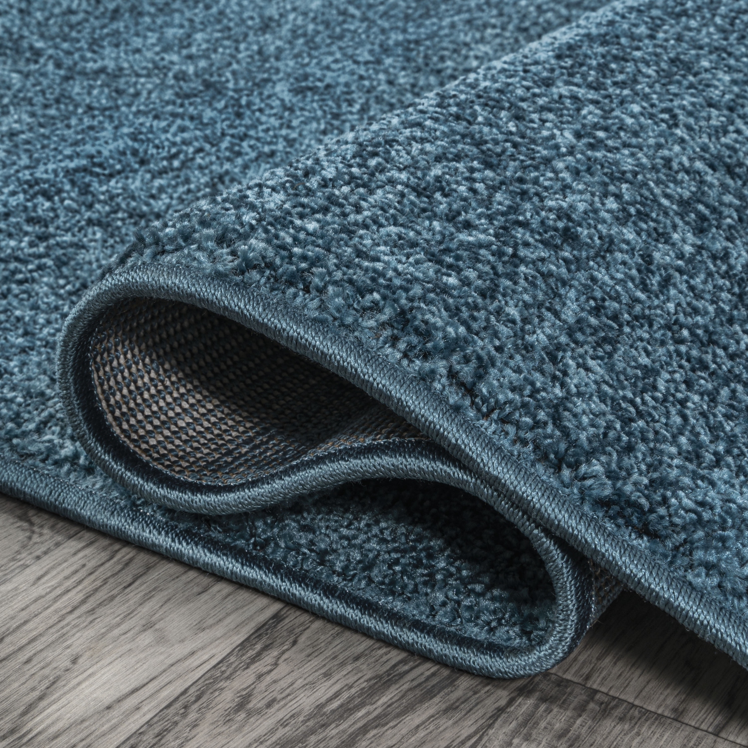 Haze Solid Low Pile Area Rug Turquoise