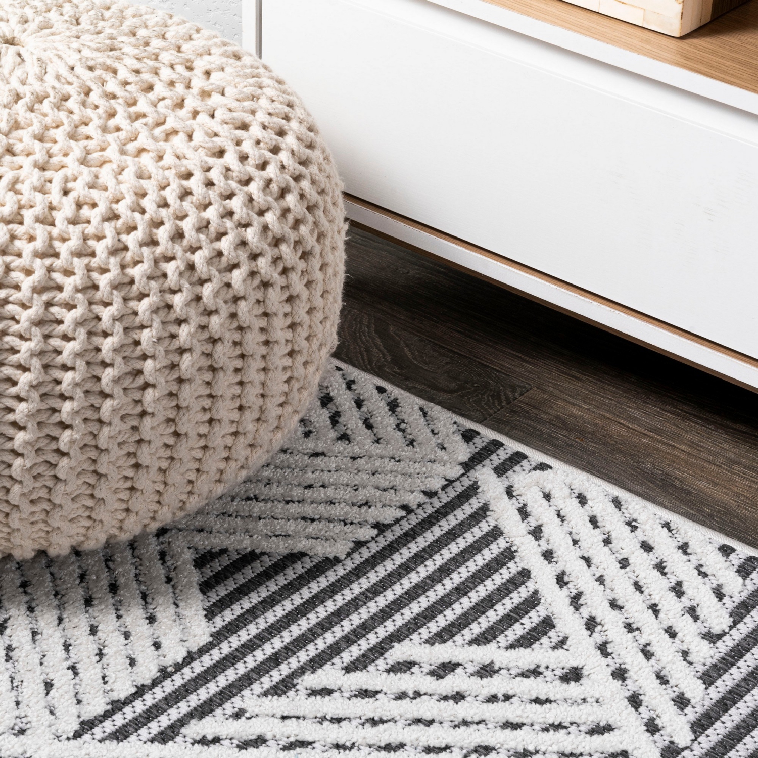 Jazz High-Low Pile Art Deco Geometric Indoor/Outdoor Area Rug