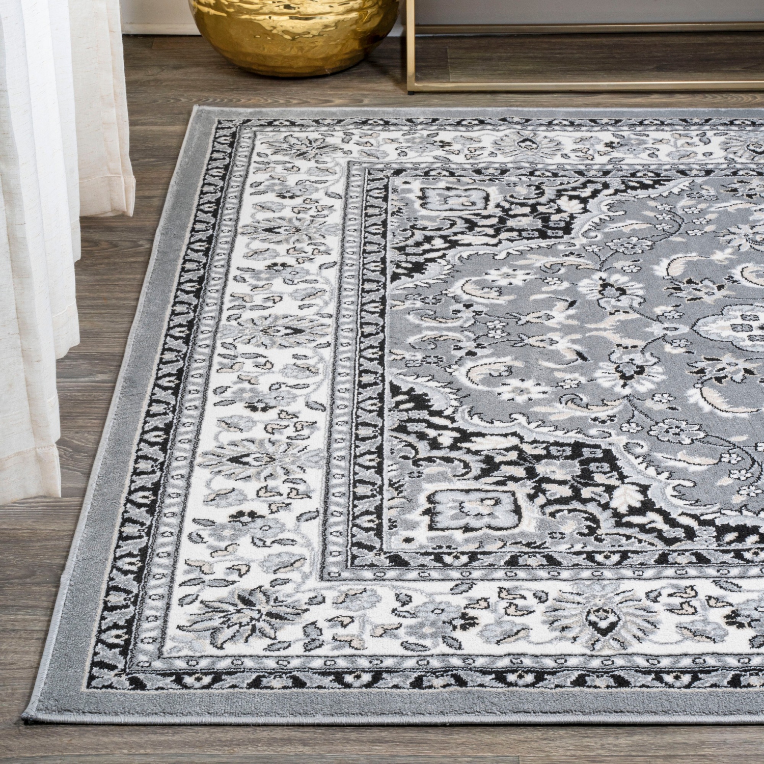 Tapis moderne à motif floral persan Palmette