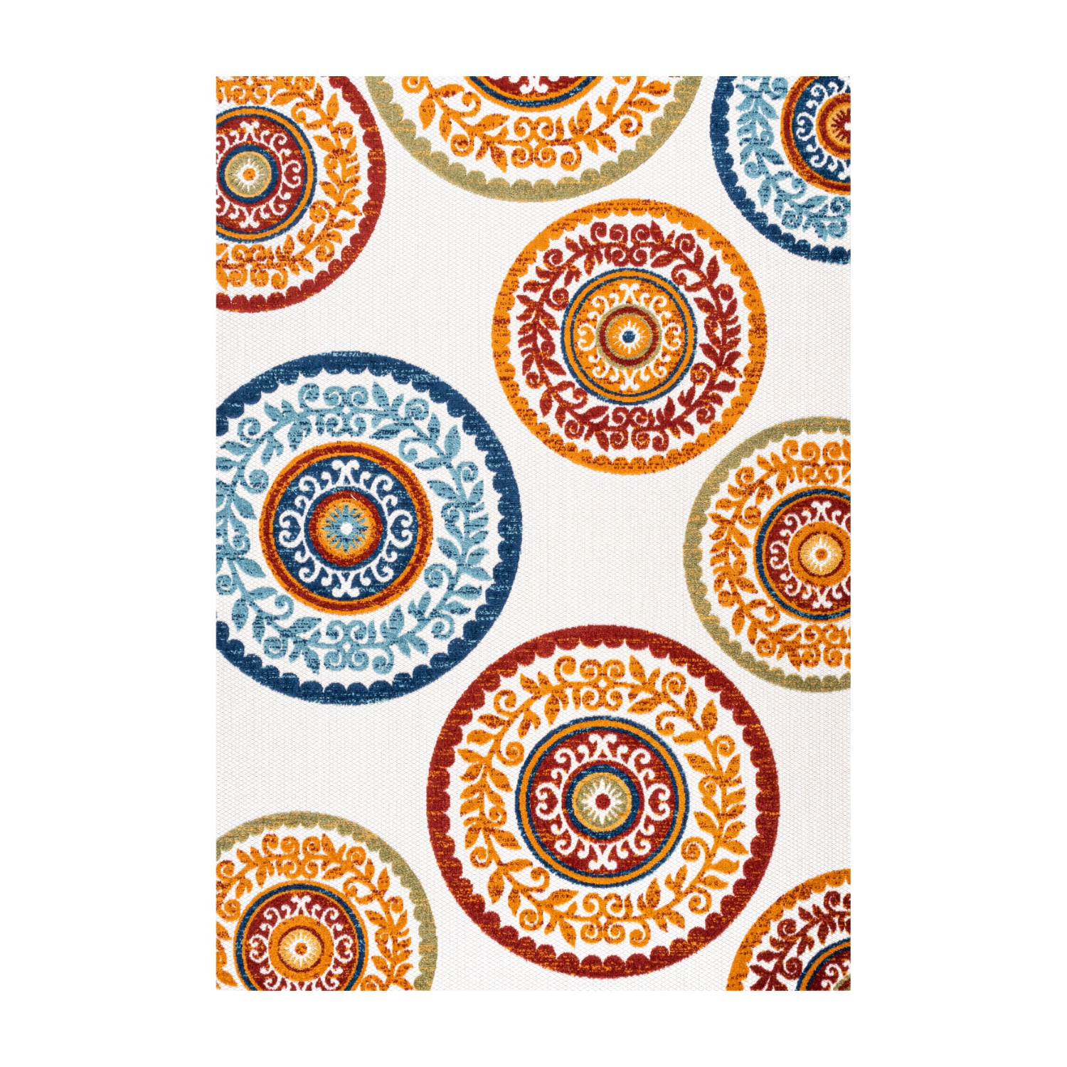 Tapis d'intérieur/d'extérieur à motif de médaillon de cirque haut-bas