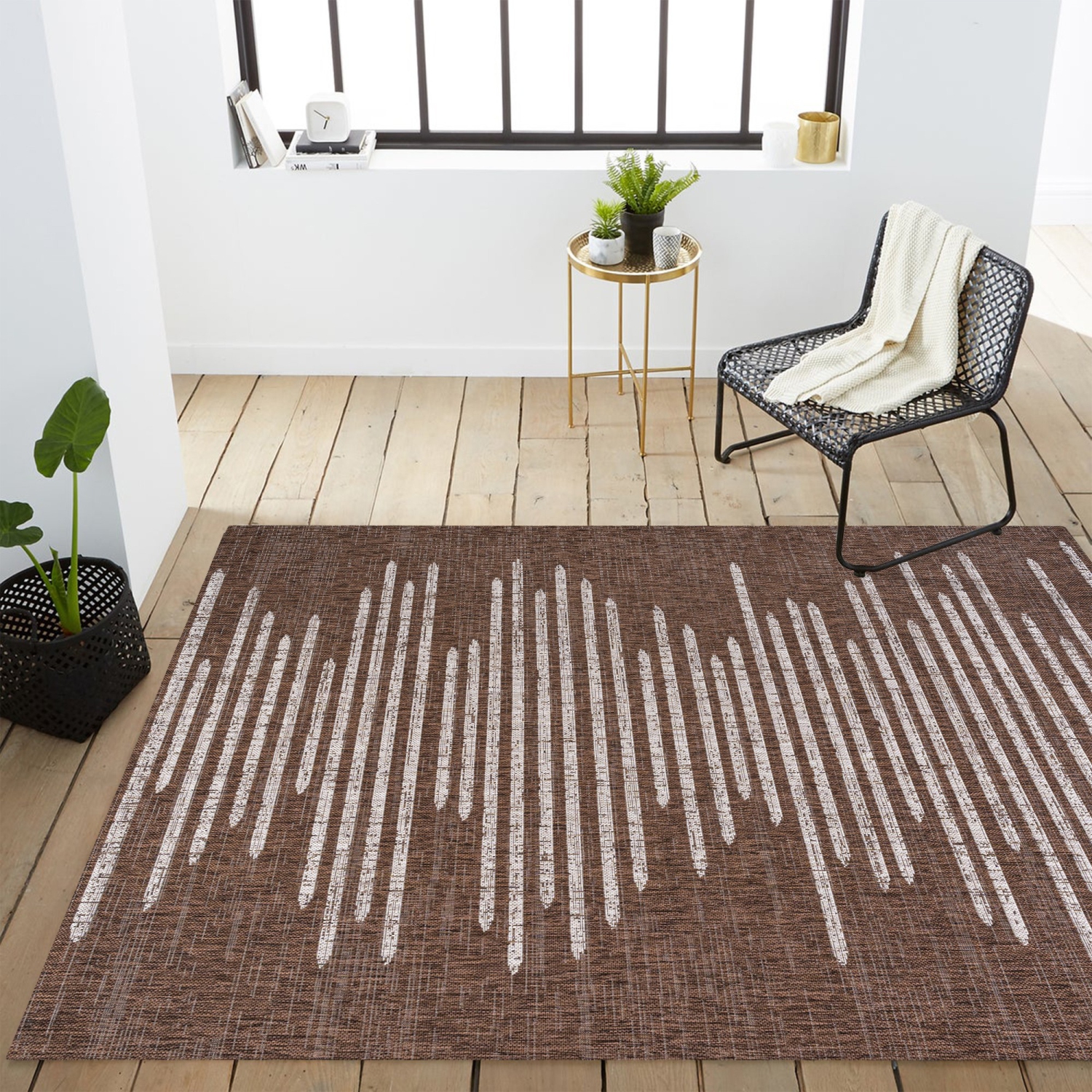 Zolak Berber Stripe Geometric Indoor/Outdoor Area Rug