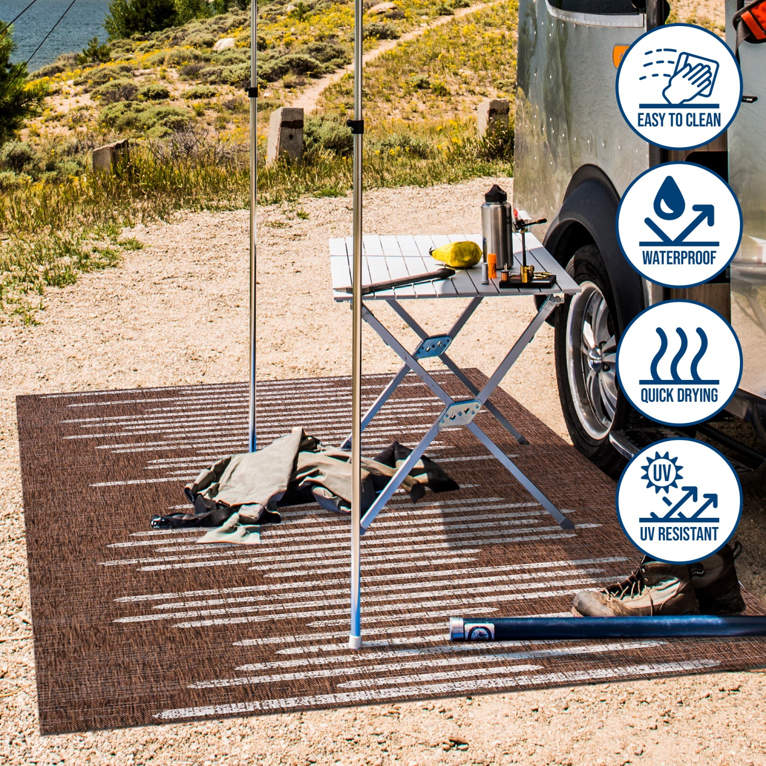 Zolak Berber Stripe Geometric Indoor/Outdoor Area Rug