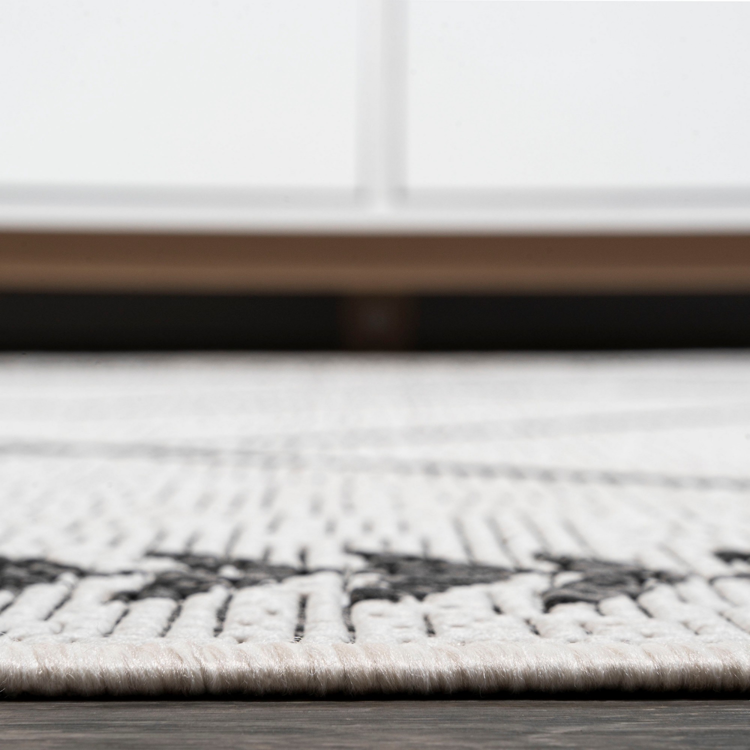 Tapis d'intérieur/d'extérieur Derya à motif de treillis tribal Diamond