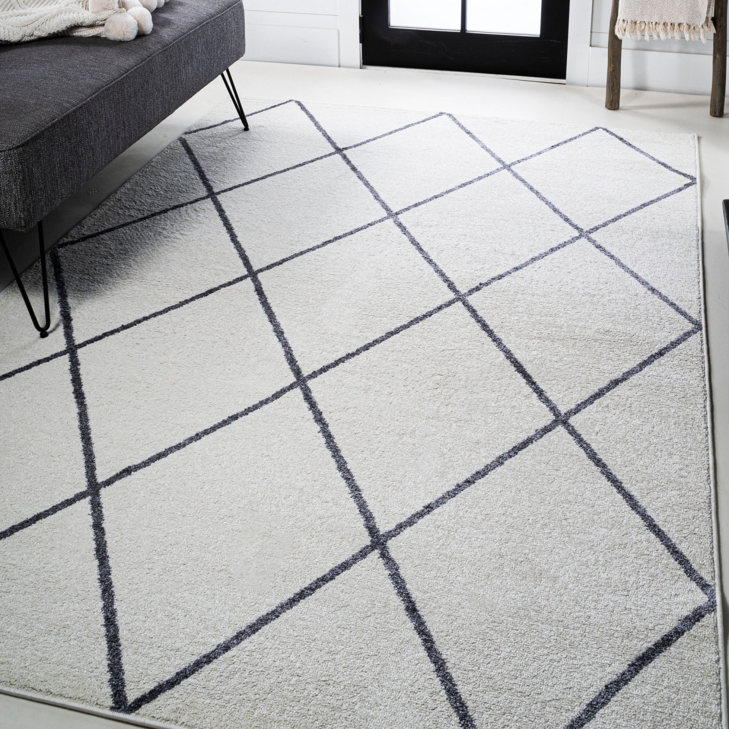 Tapis avec treillis à losanges de Cole Minimalist