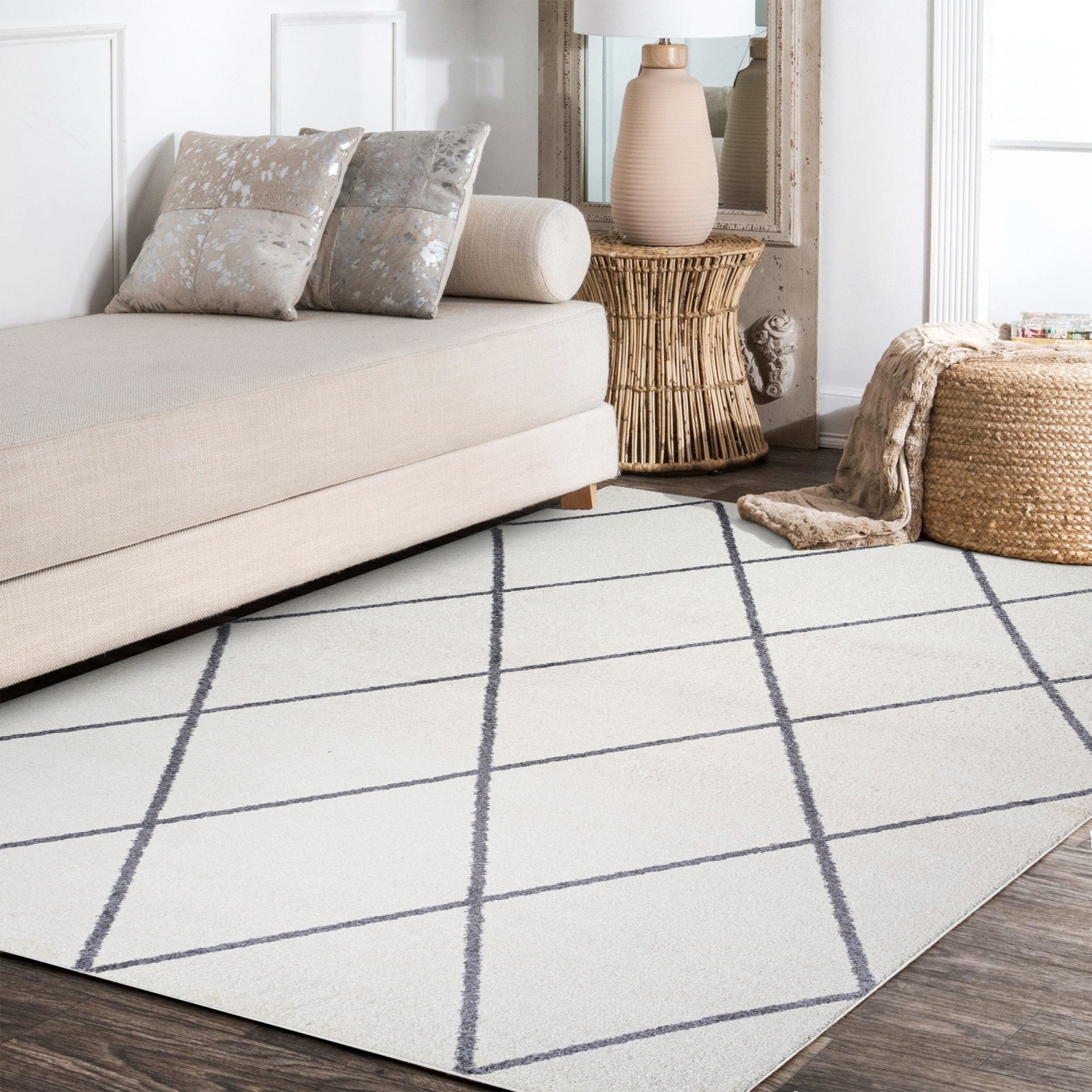Tapis avec treillis à losanges de Cole Minimalist