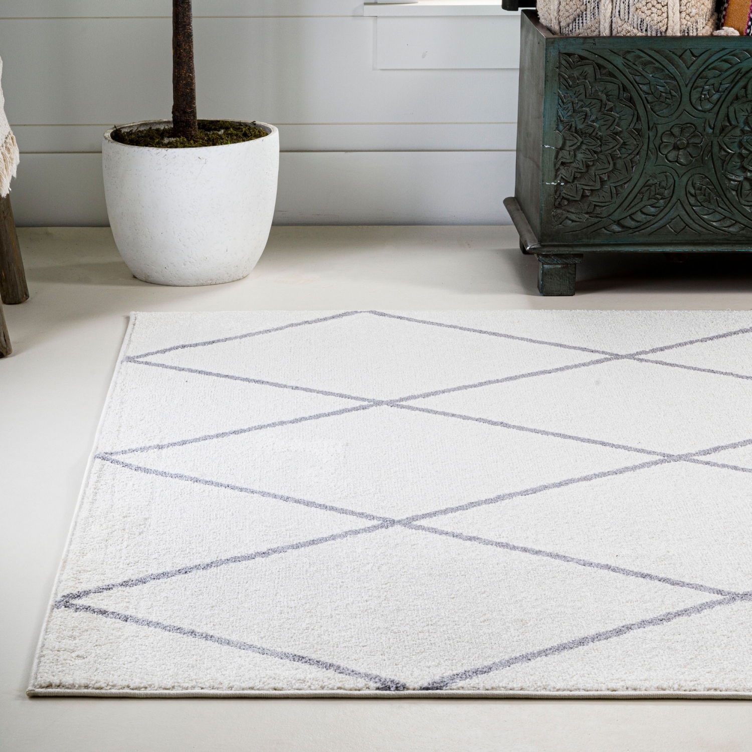 Tapis avec treillis à losanges de Cole Minimalist