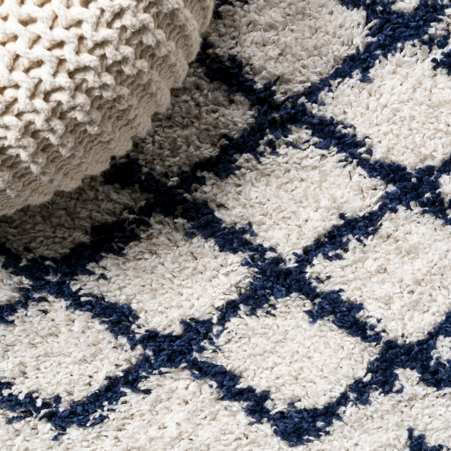 Algaida Moroccan Diamond Shag Area Rug