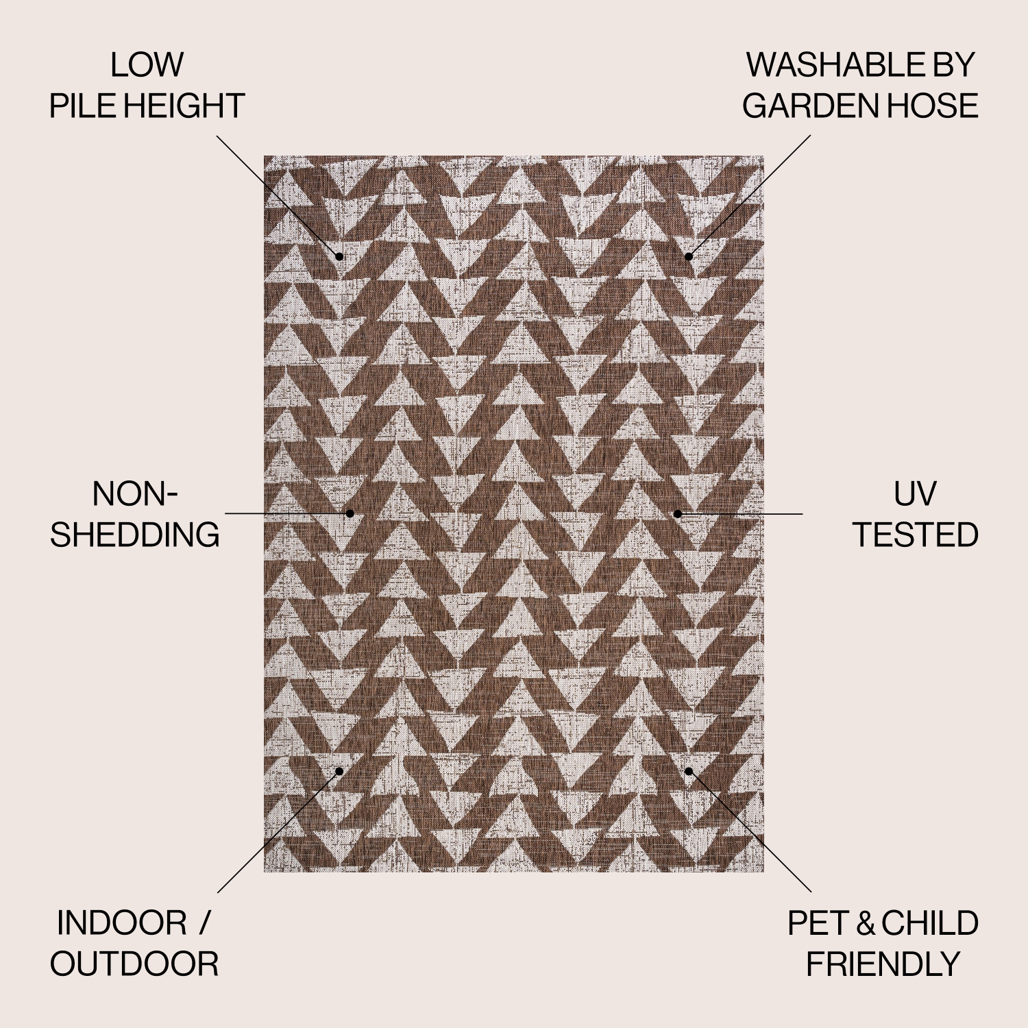 Tapis moderne à motif géométrique tribal andratx, intérieur/extérieur