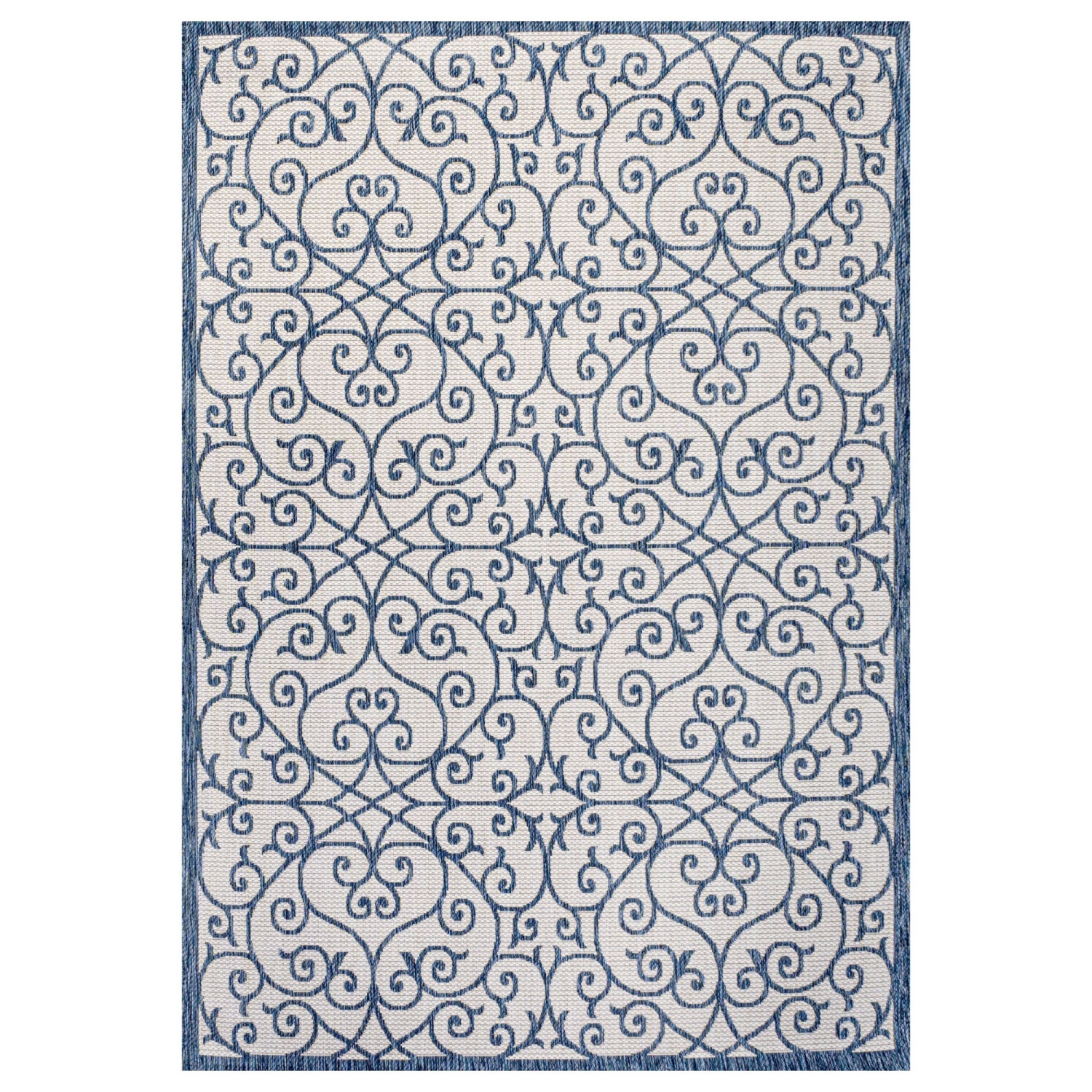 Tapis d'intérieur/d'extérieur en filigrane texturé de style rétro de Madrid