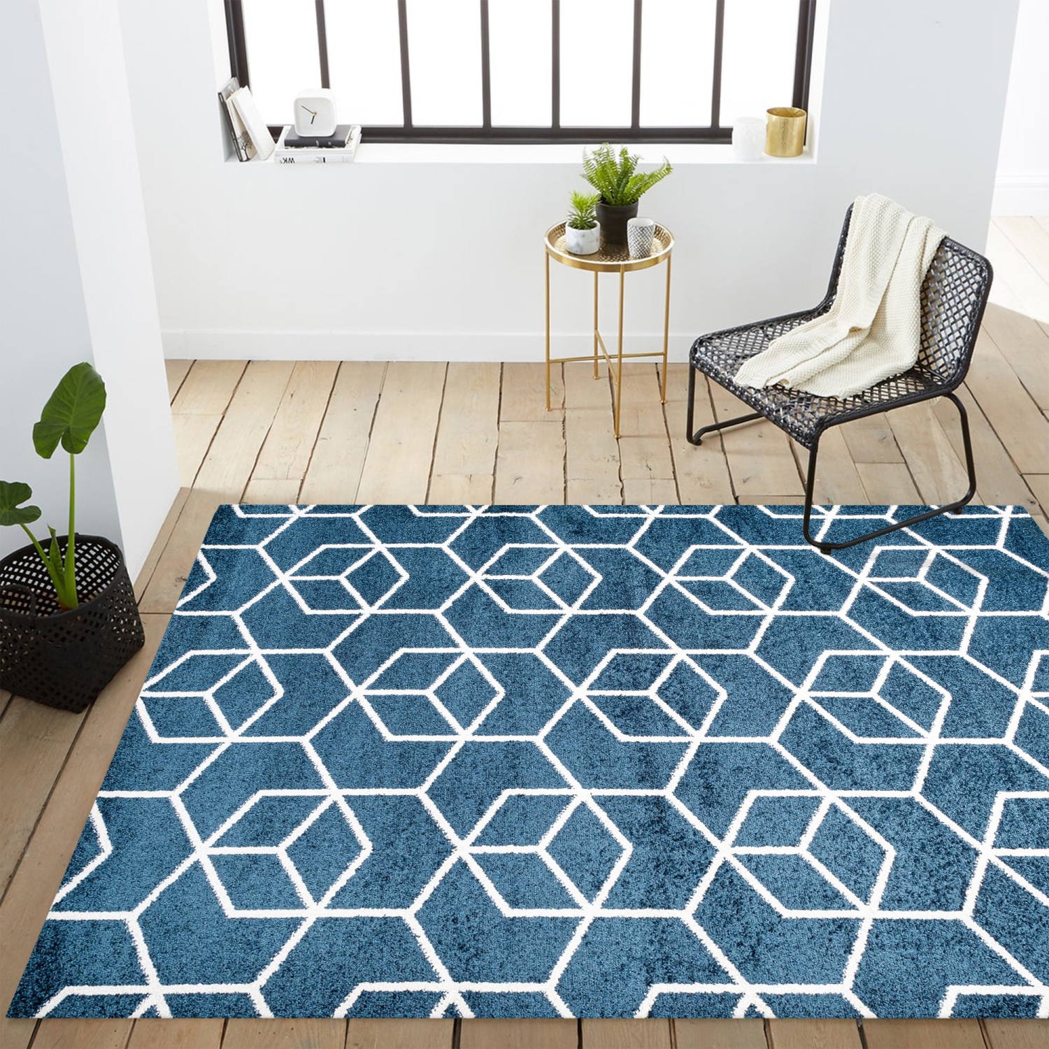 Tapis moderne à motif géométrique culbutant
