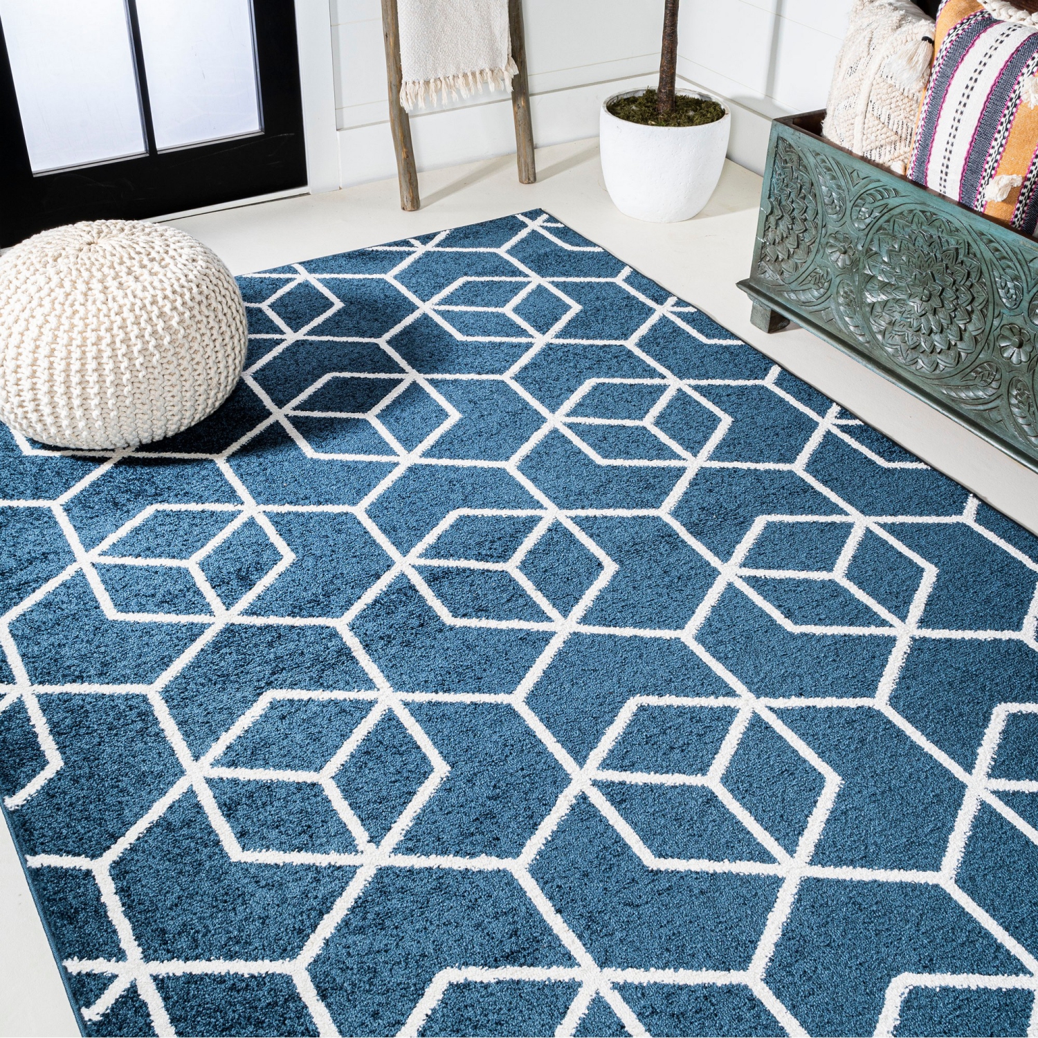 Tapis moderne à motif géométrique culbutant