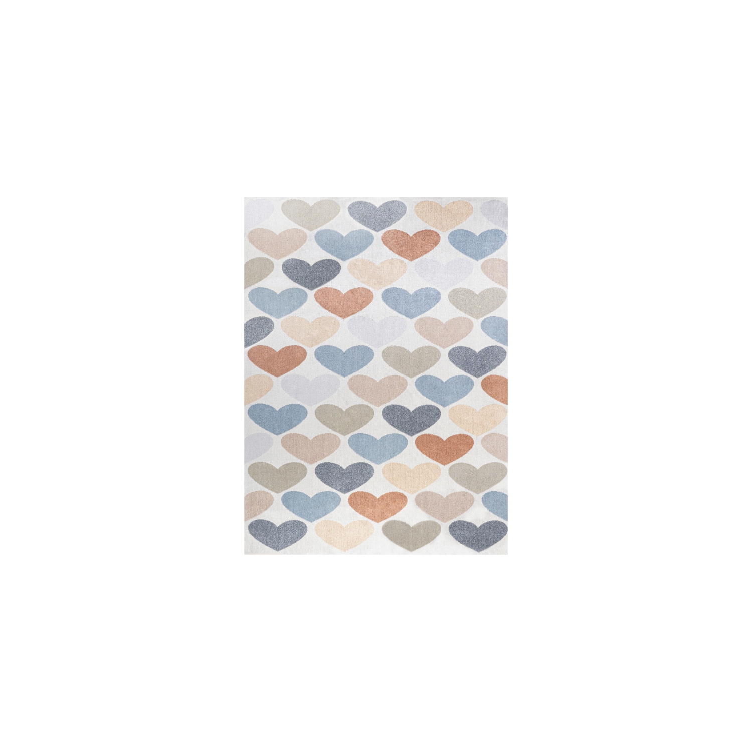 Tapis lavable à la machine à motifs géométriques Dila Modern Hearts