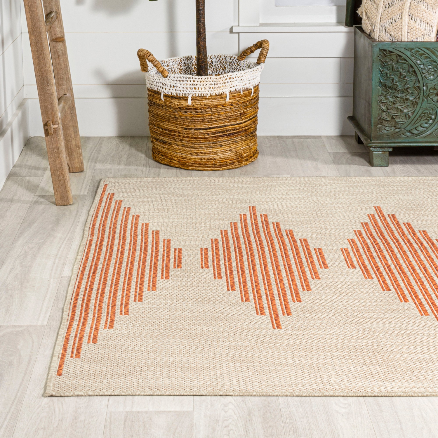 Tapis d'intérieur/d'extérieur à rayures diamantées Vinales