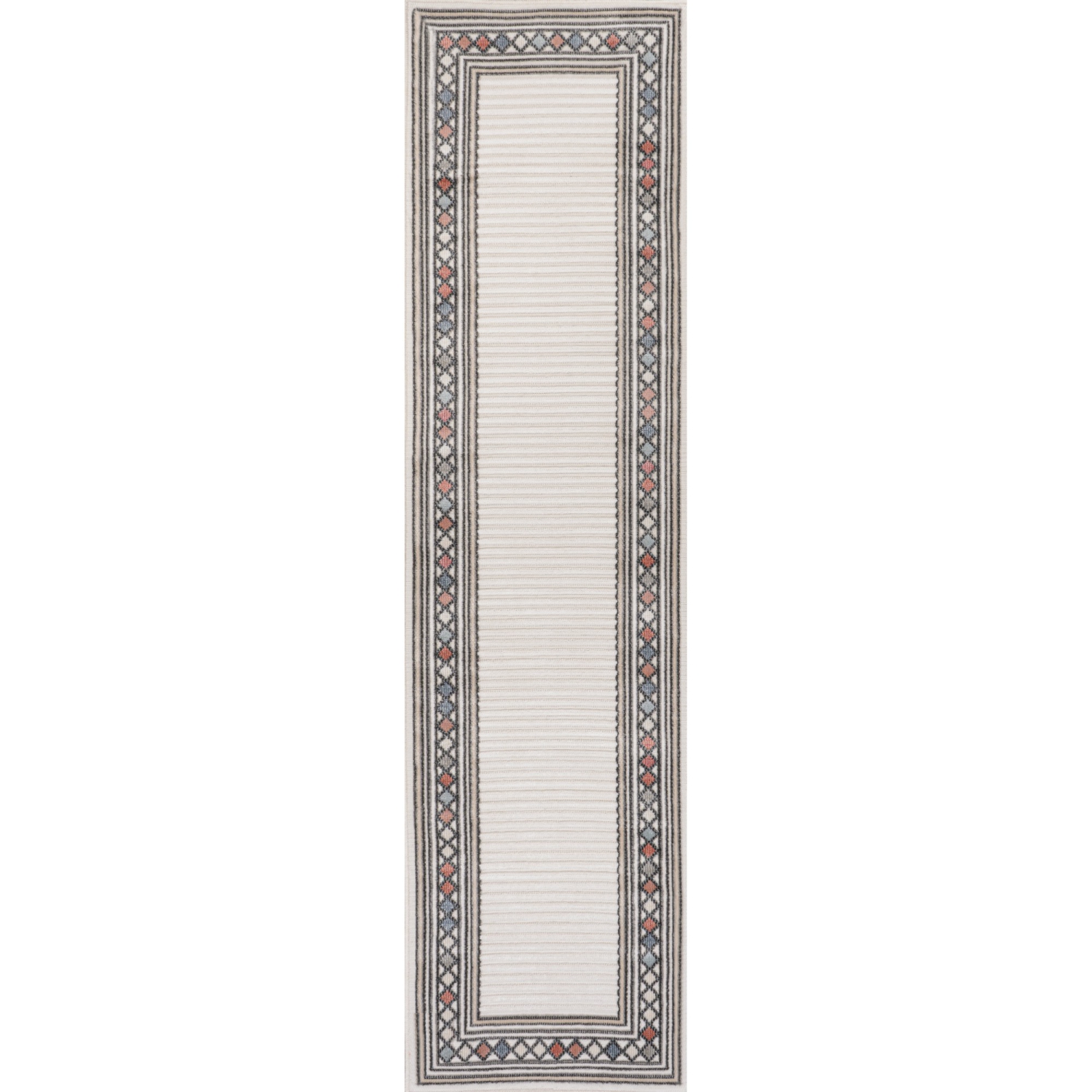 Sebastian High-Low Modern Diamond Border Area Rug