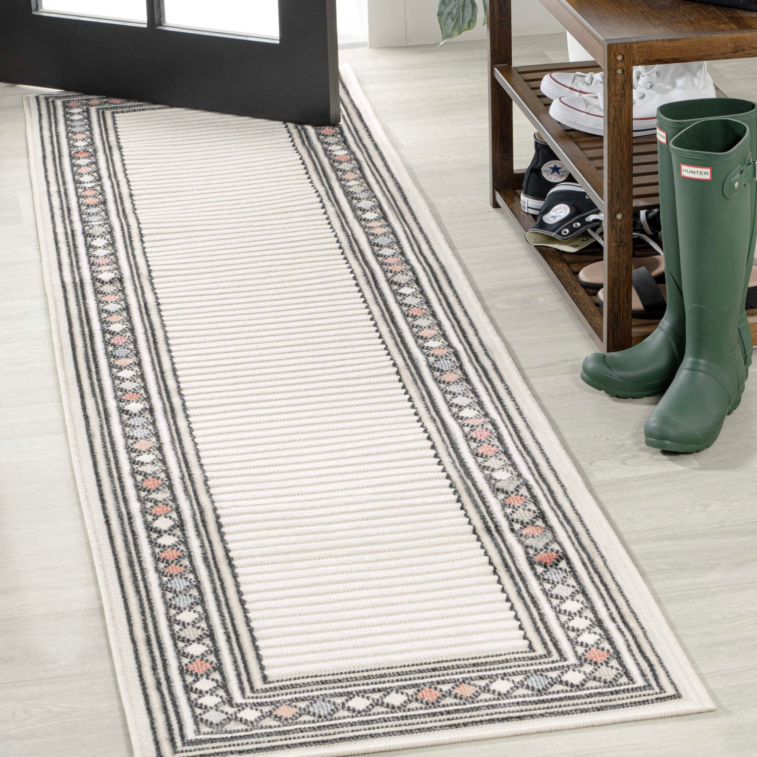 Sebastian High-Low Modern Diamond Border Area Rug