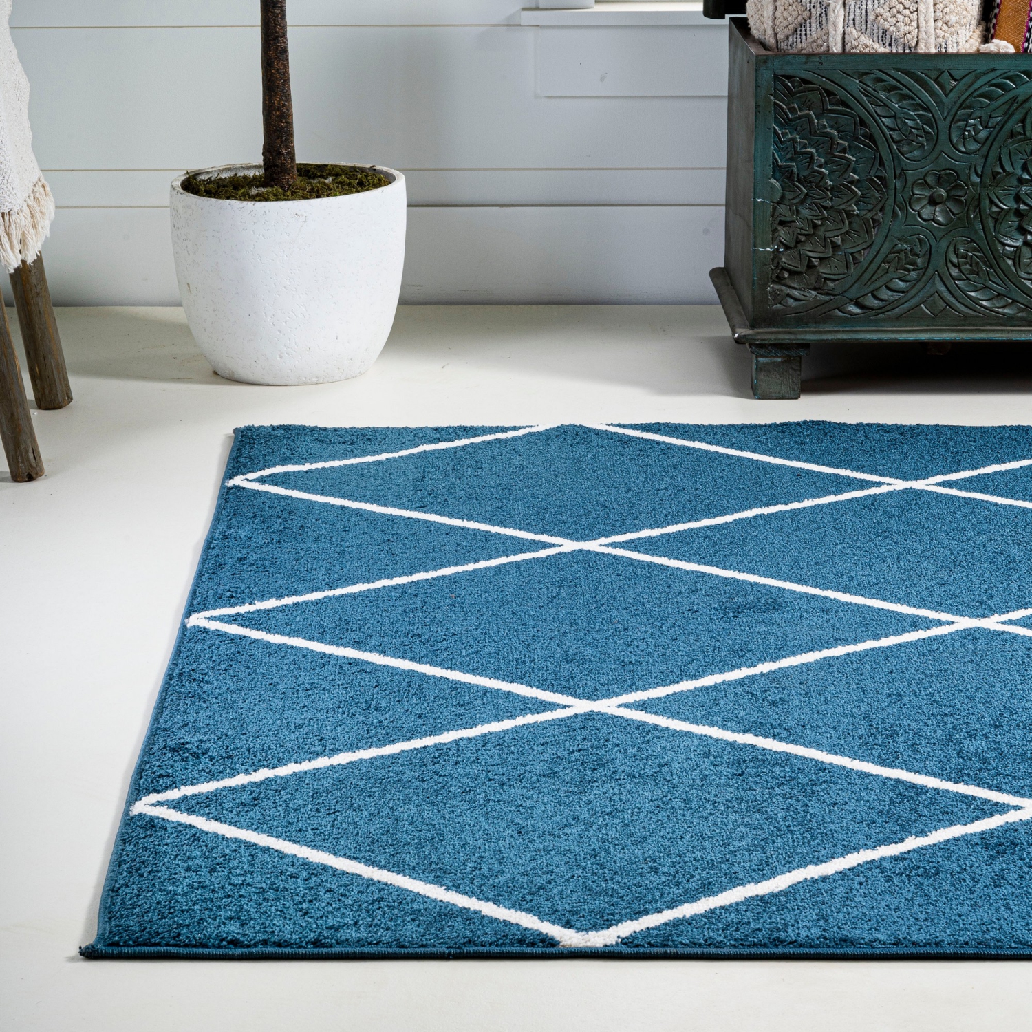 Tapis avec treillis à losanges de Cole Minimalist