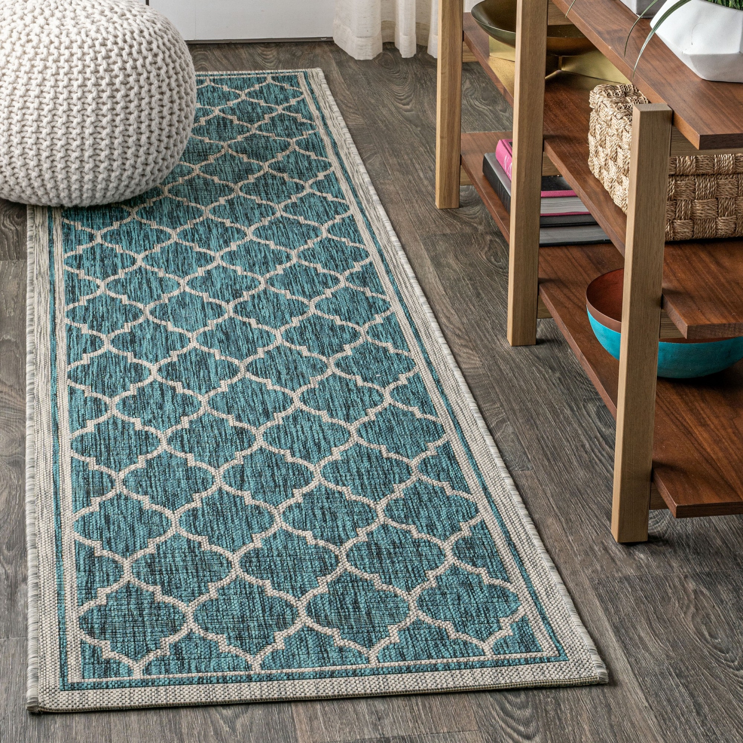 Trebol Moroccan Trellis Textured Weave Indoor/Outdoor Area Rug