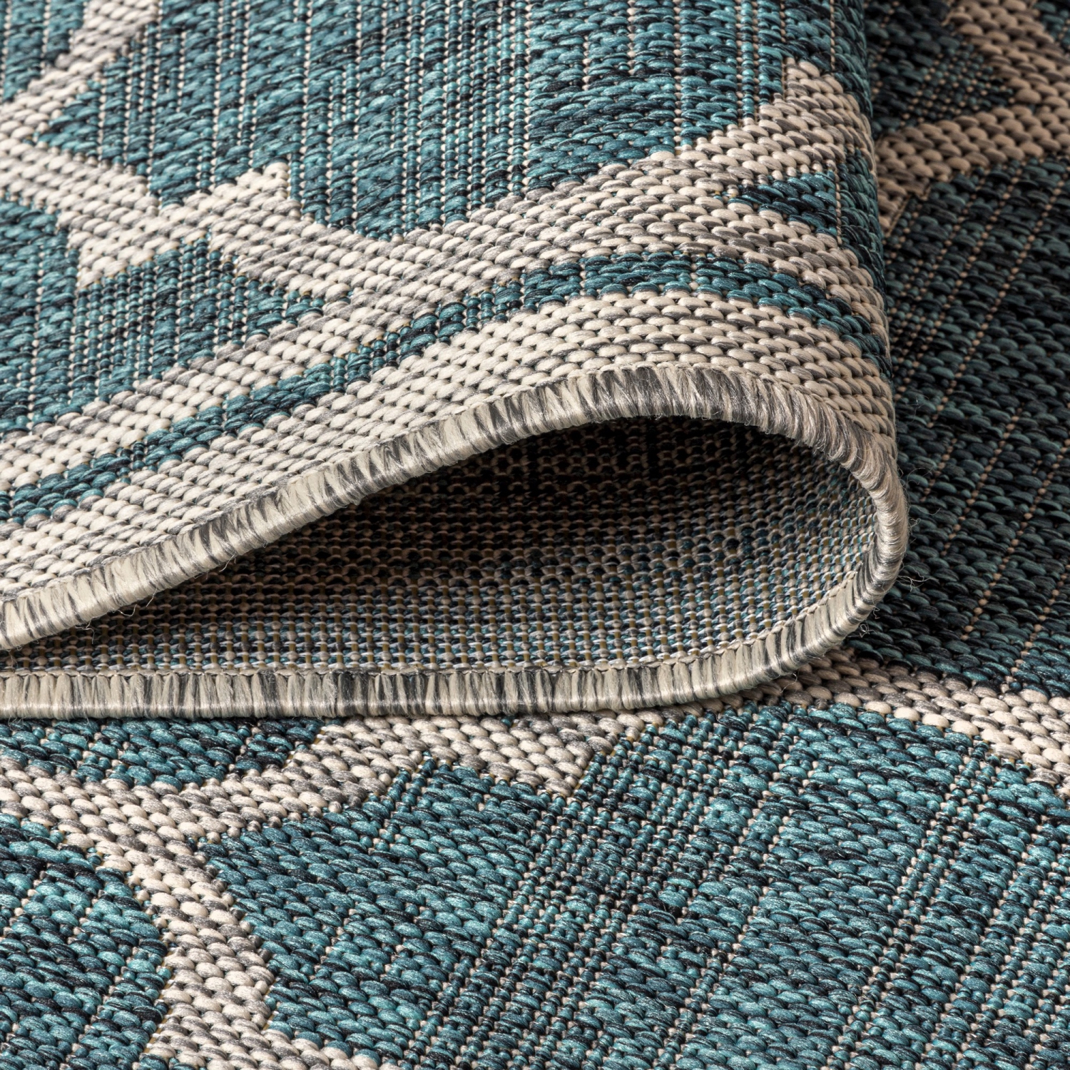 Trebol Moroccan Trellis Textured Weave Indoor/Outdoor Area Rug