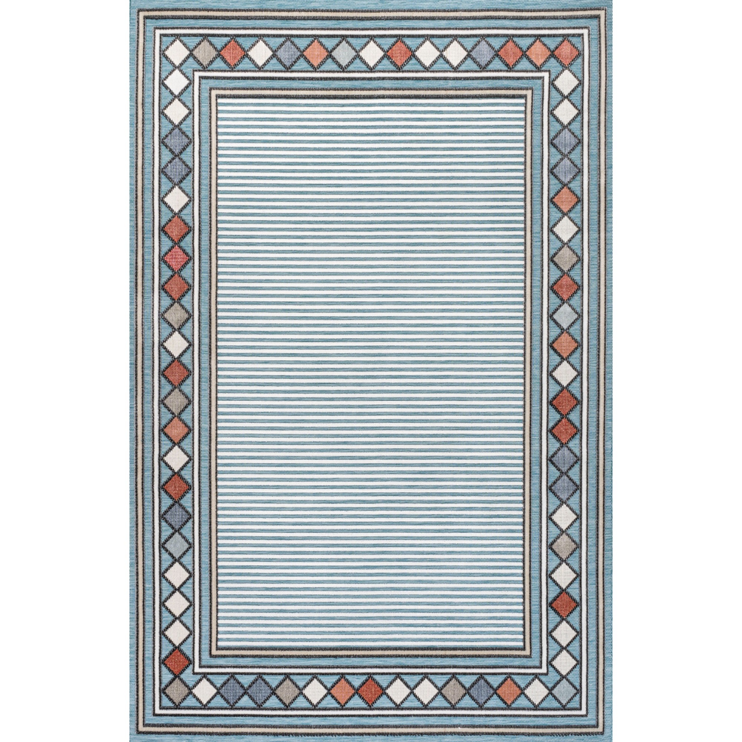 Sebastian High-Low Modern Diamond Border Area Rug