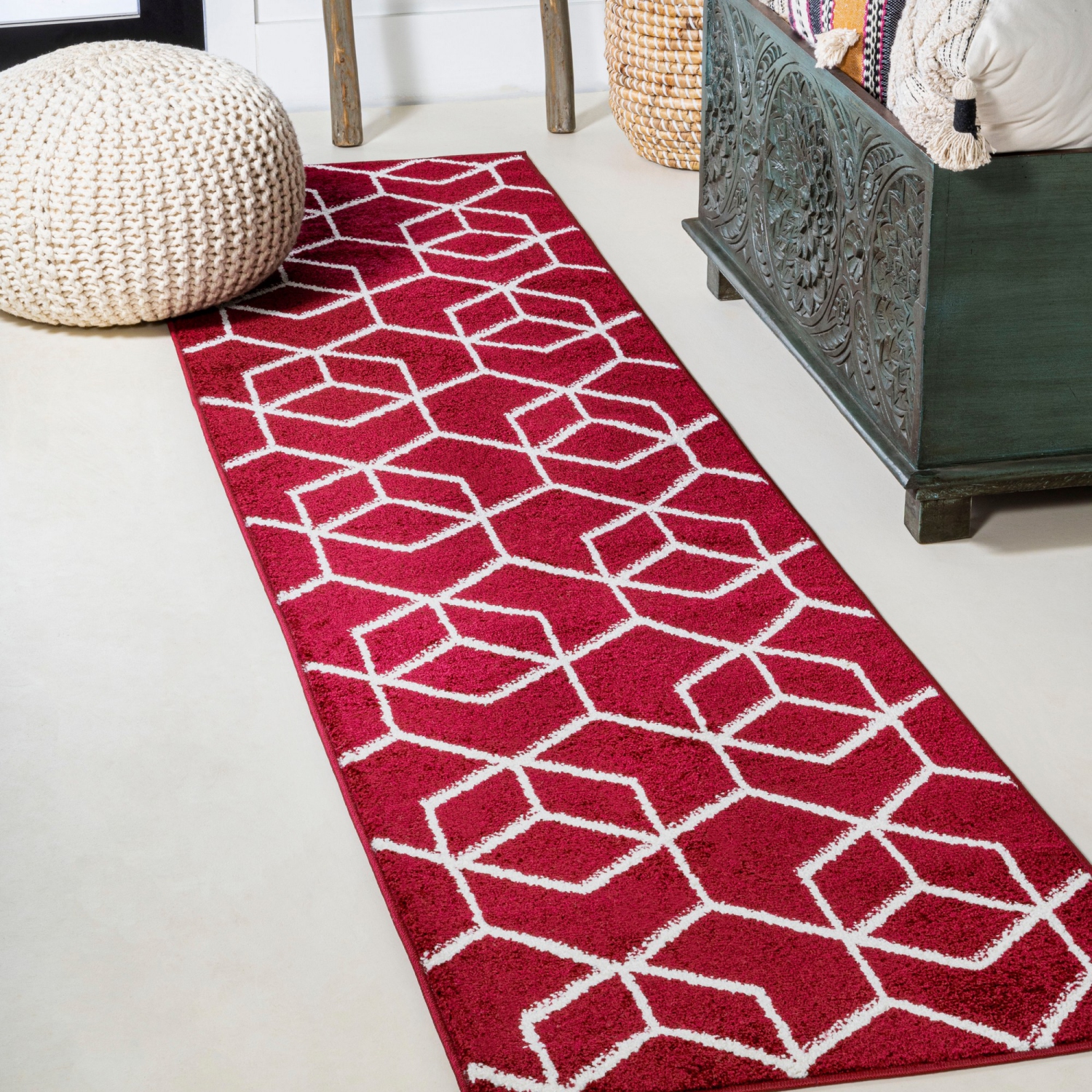 Tumbling Blocks Modern Geometric Area Rug