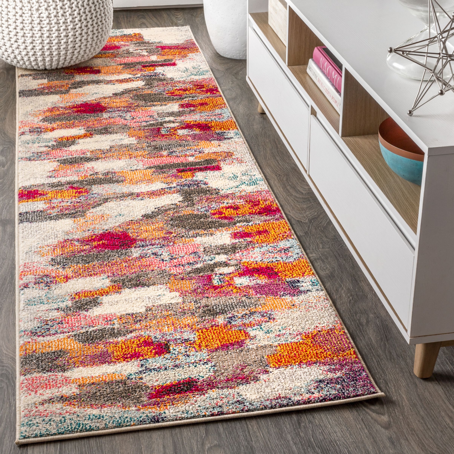 Contemporary Pop Modern Abstract Brushstroke Area Rug