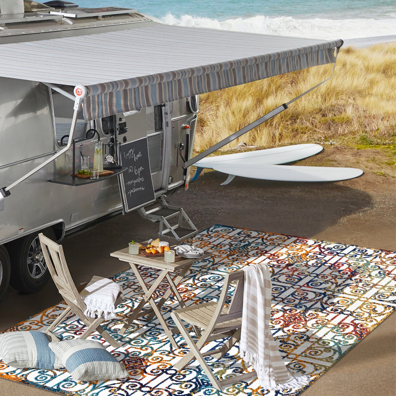 Tapis d'intérieur/d'extérieur Cetara Ornate Trellis