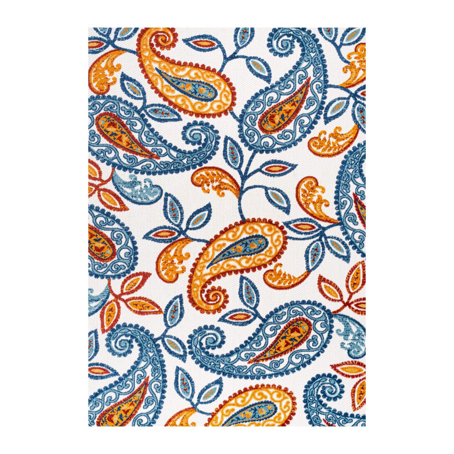 Tapis haut/bas à motif cachemire Julien pour l'intérieur et l'extérieur