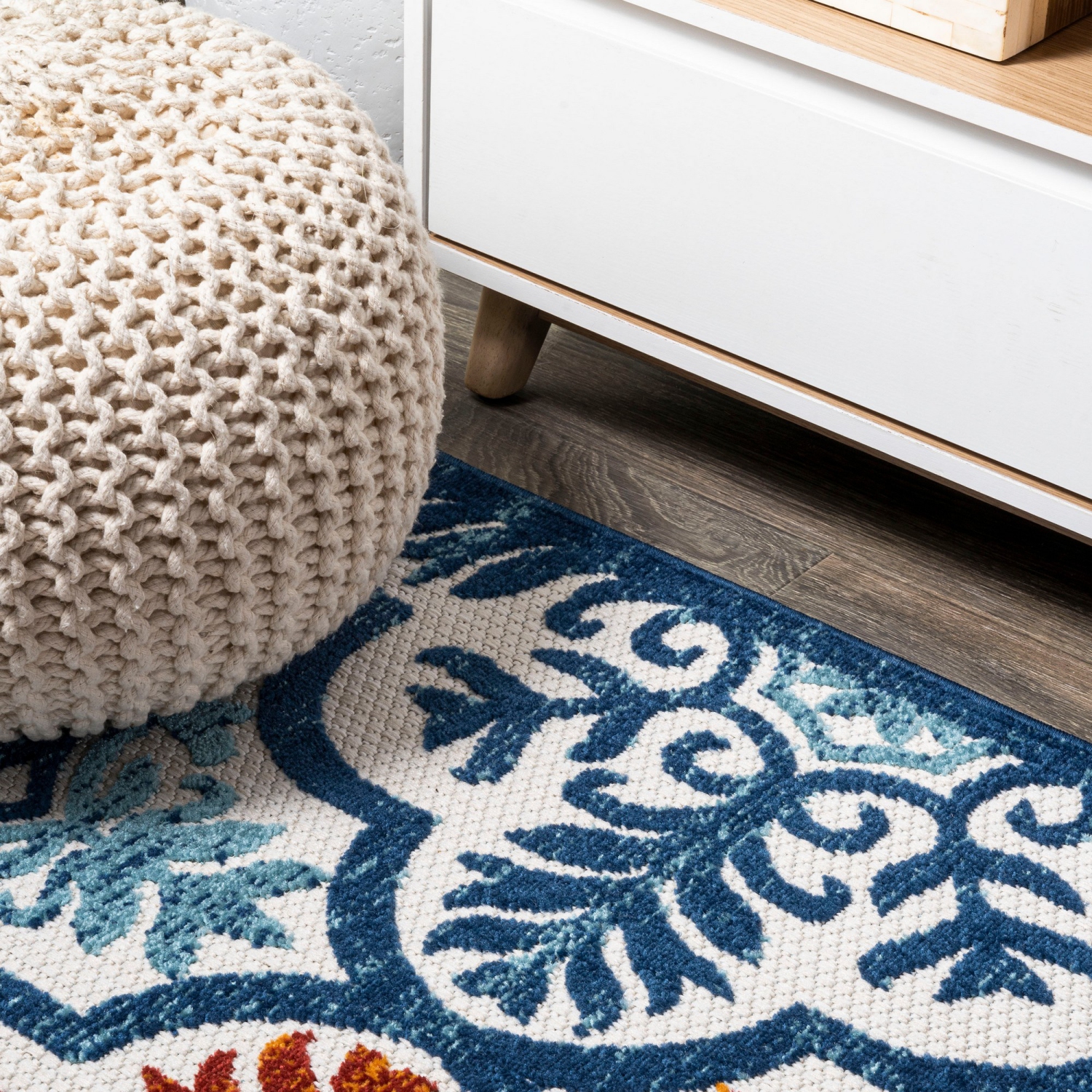 Tapis d'intérieur/d'extérieur Cassis Ornate Ogee Trellis haut-bas