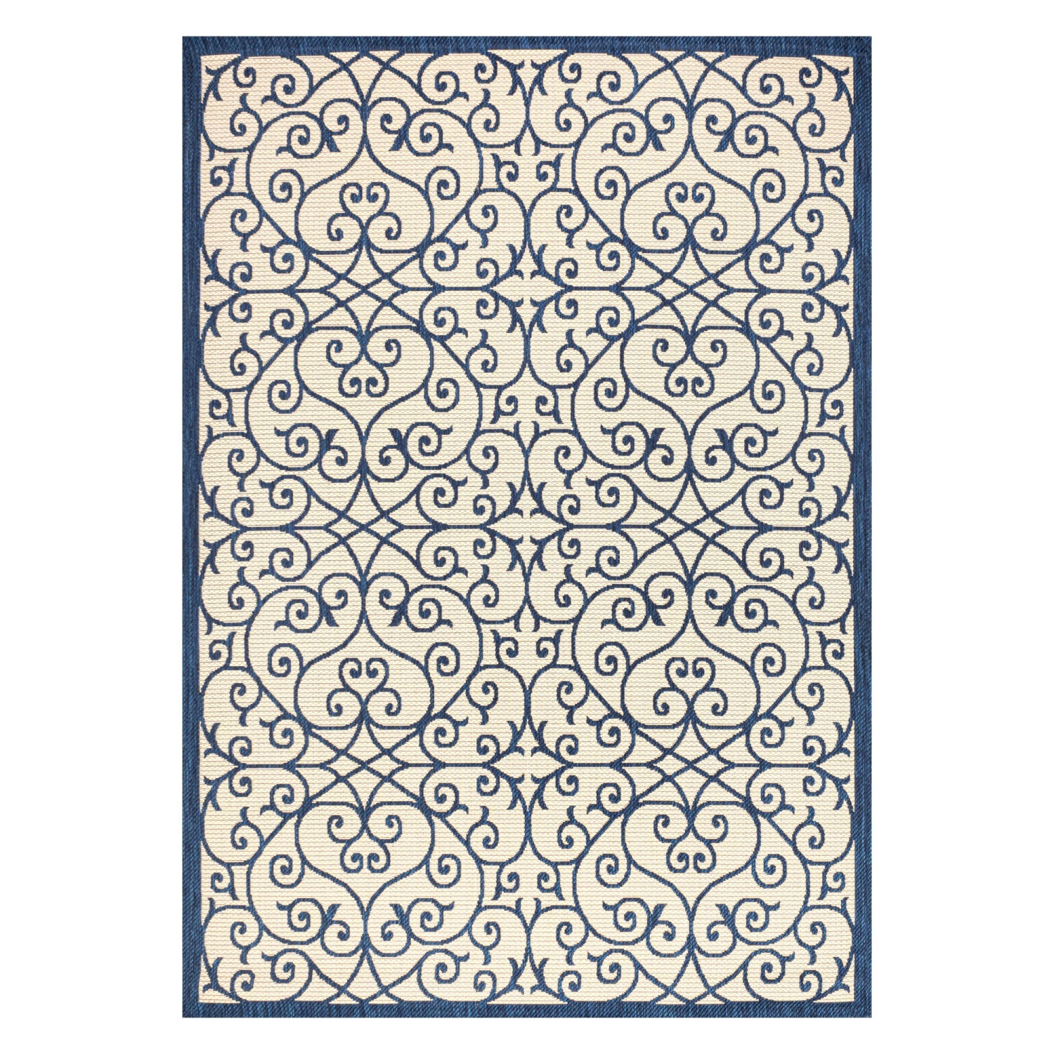 Madrid Vintage Filigree Textured Weave Indoor/Outdoor Area Rug