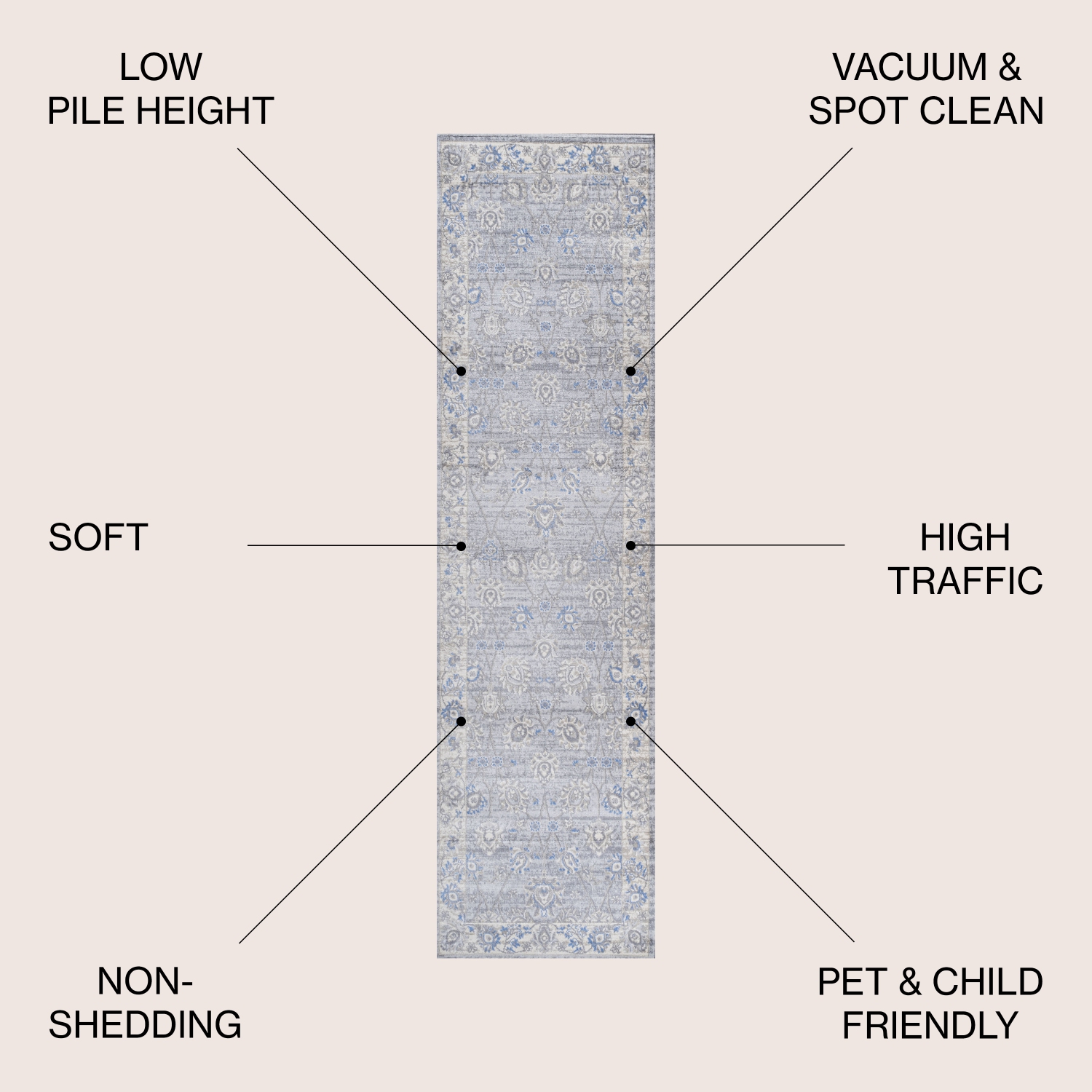 Tapis décoratif traditionnel marocain rétro persan moderne