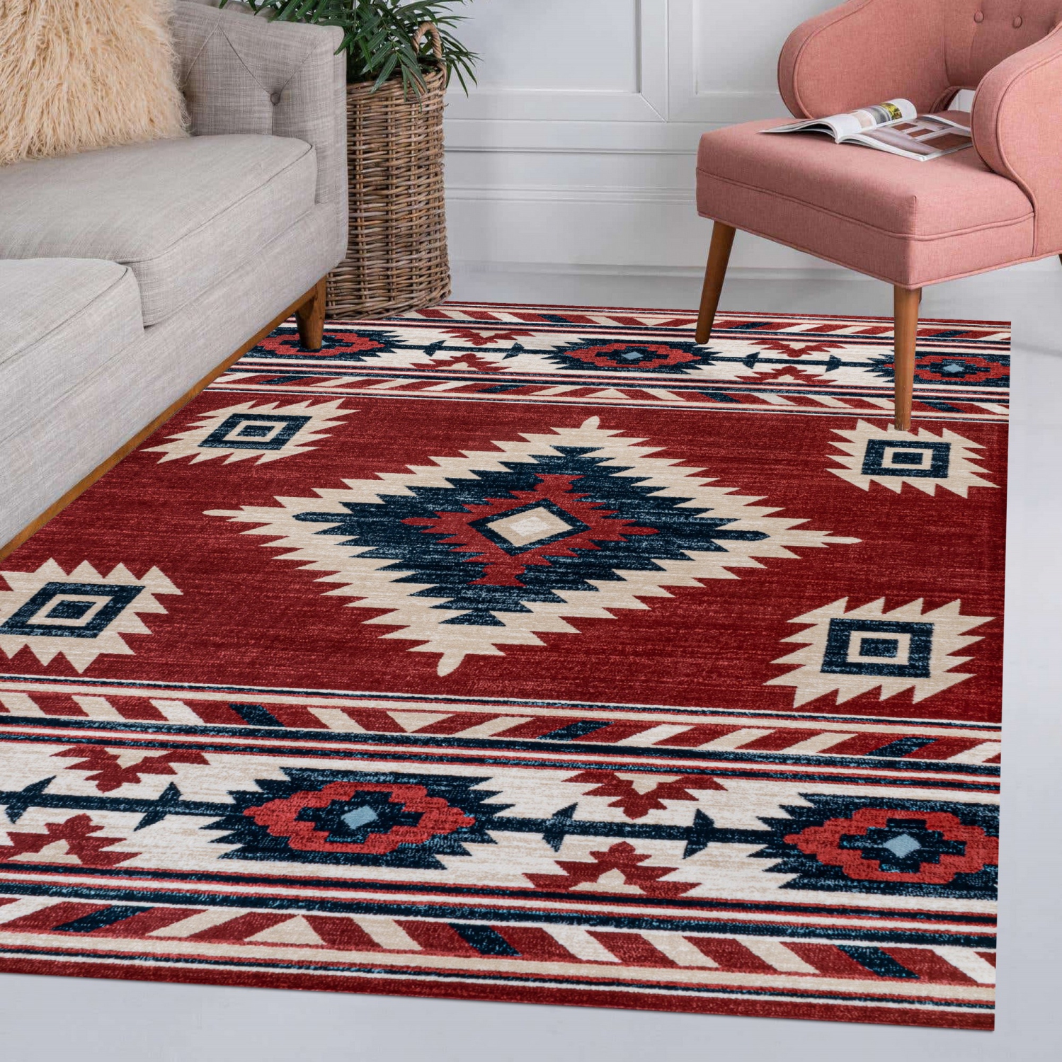 Tapis Serape Medallion Southwestern