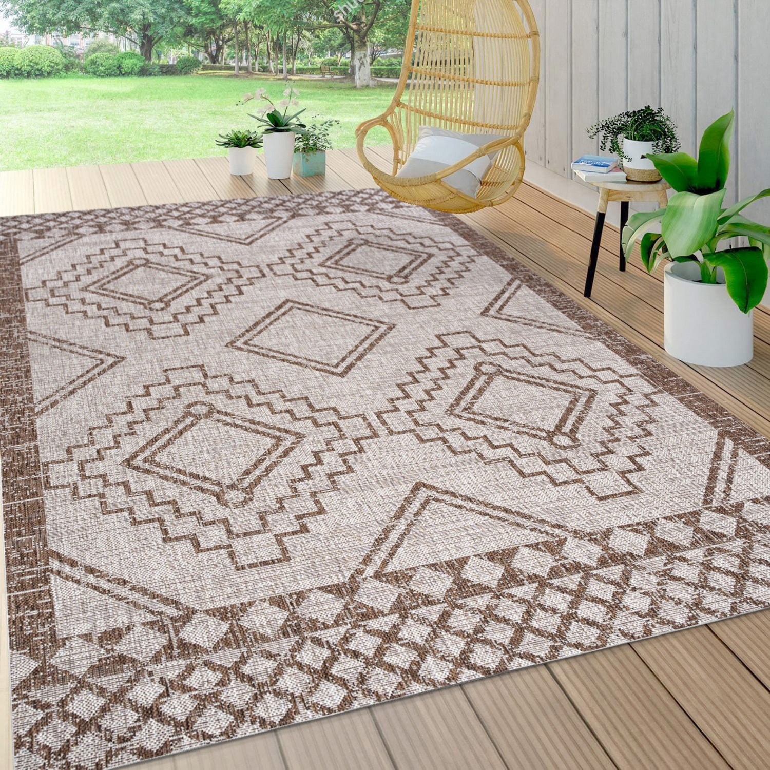 Marokko Diamond Tribal Medallion Indoor/Outdoor Area Rug