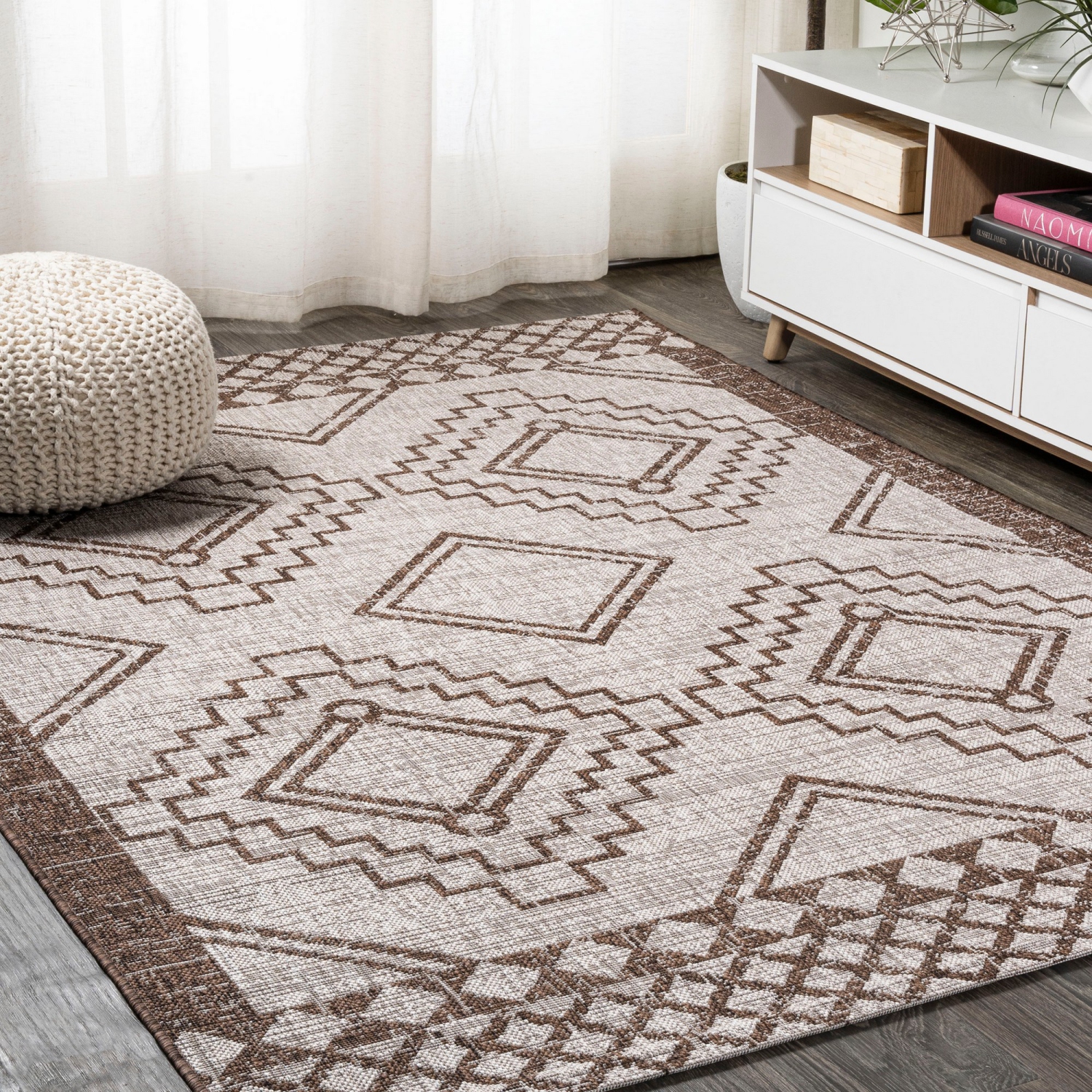 Marokko Diamond Tribal Medallion Indoor/Outdoor Area Rug