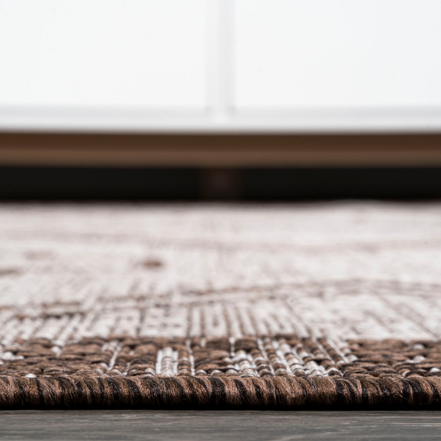 Tapis d'intérieur/d'extérieur à motif de médaillon tribal en diamant de Marokko