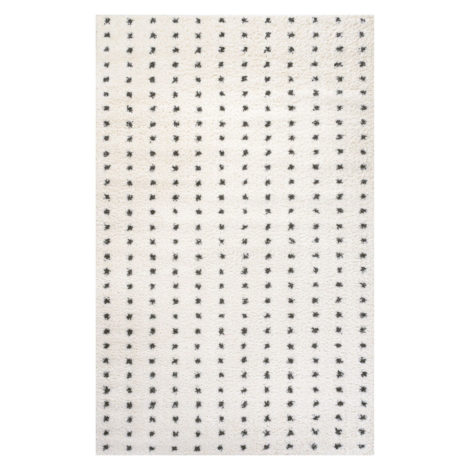 Pele Modern Geometric Dot Shag Area Rug