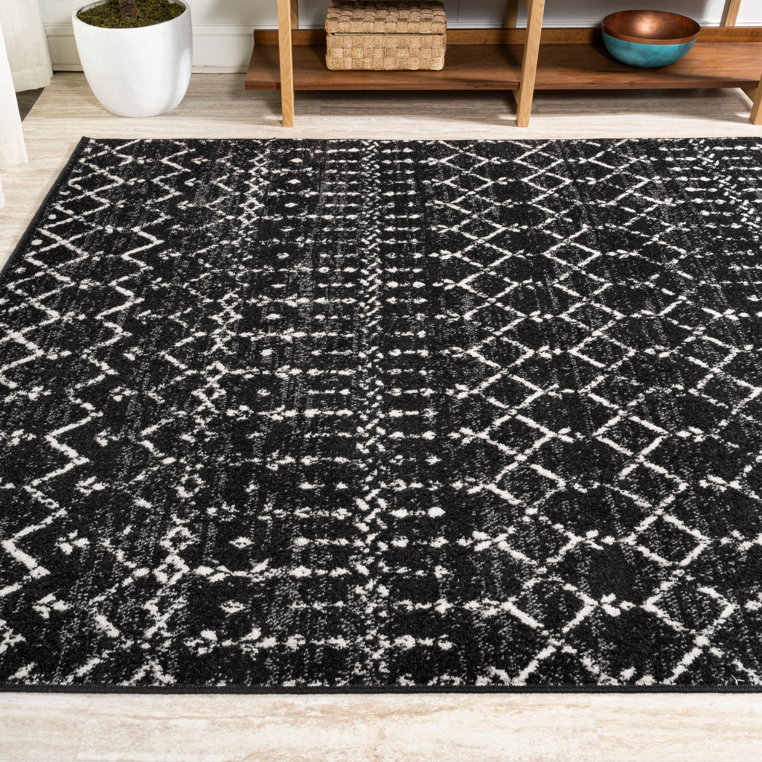Moroccan Hype Boho Vintage Diamond Area Rug