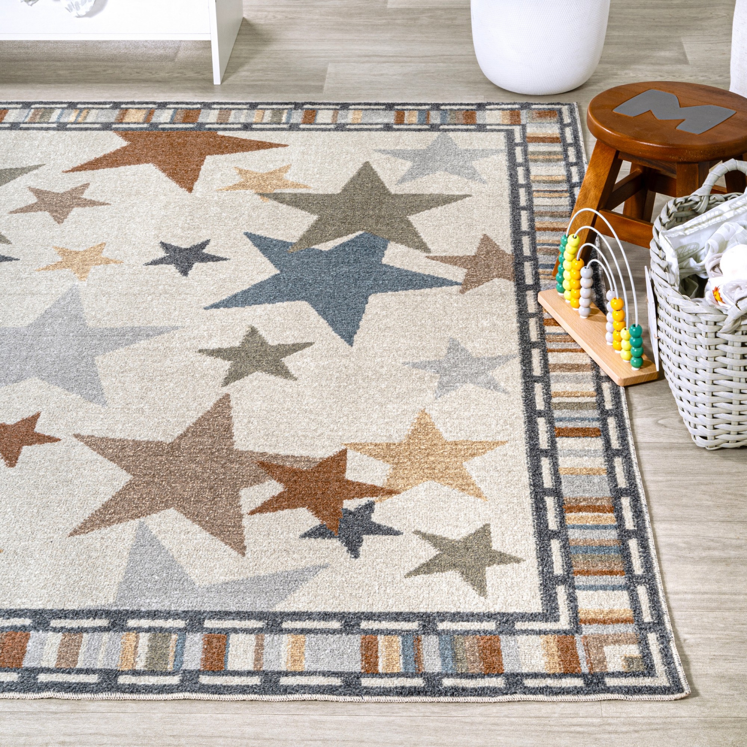 Star Gazer Geometric Machine Washable Area Rug