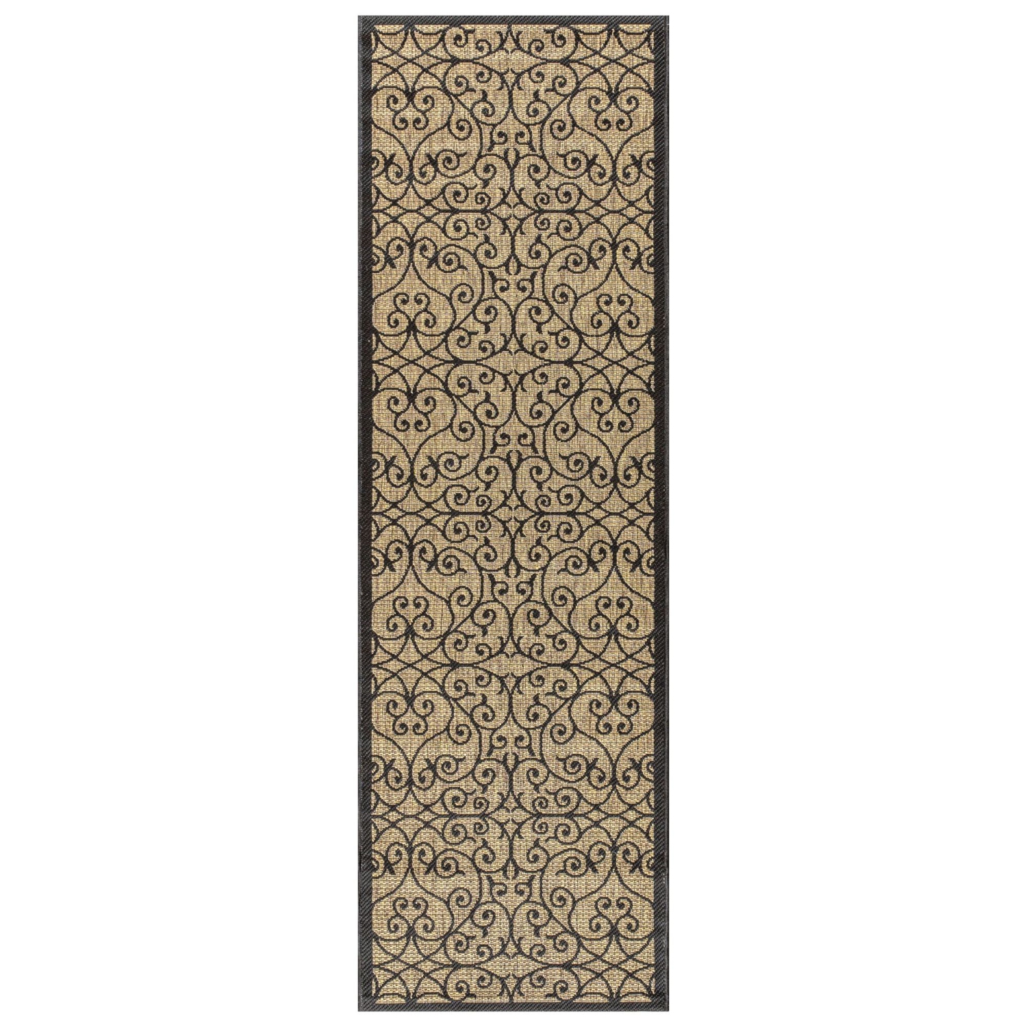 Madrid Vintage Filigree Textured Weave Indoor/Outdoor Runner Rug