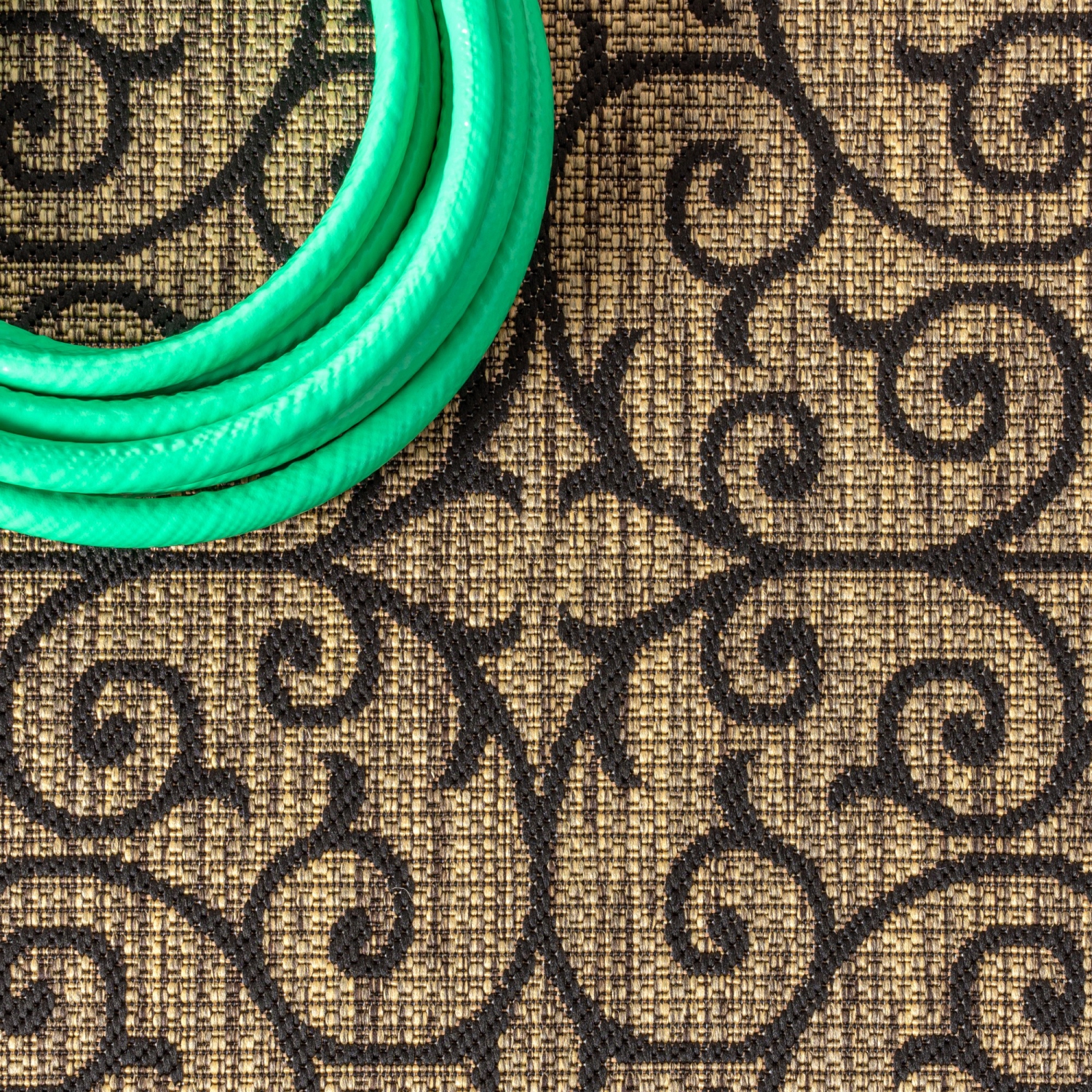 Madrid Vintage Filigree Textured Weave Indoor/Outdoor Runner Rug