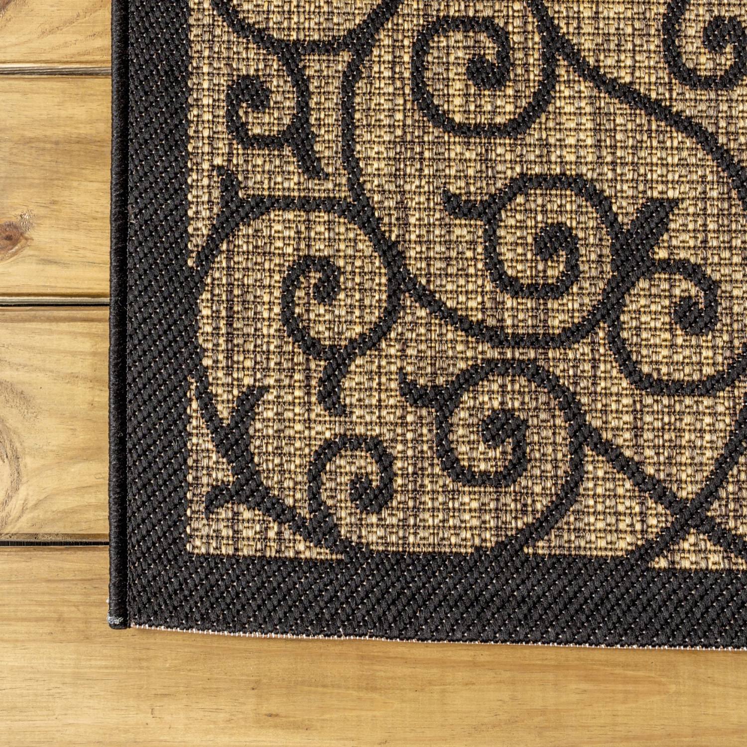 Madrid Vintage Filigree Textured Weave Indoor/Outdoor Runner Rug
