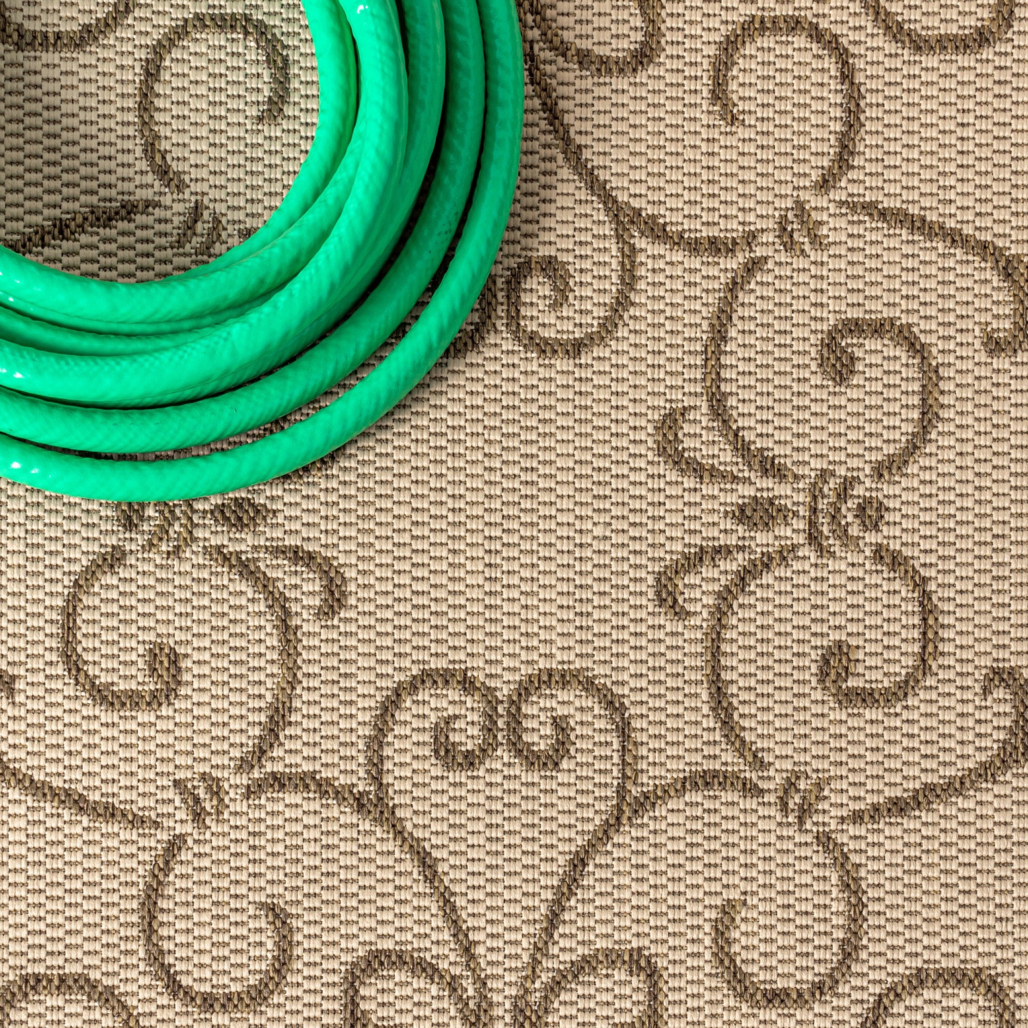 Tapis de corridor intérieur/extérieur à motif de filigrane style rétro Charleston