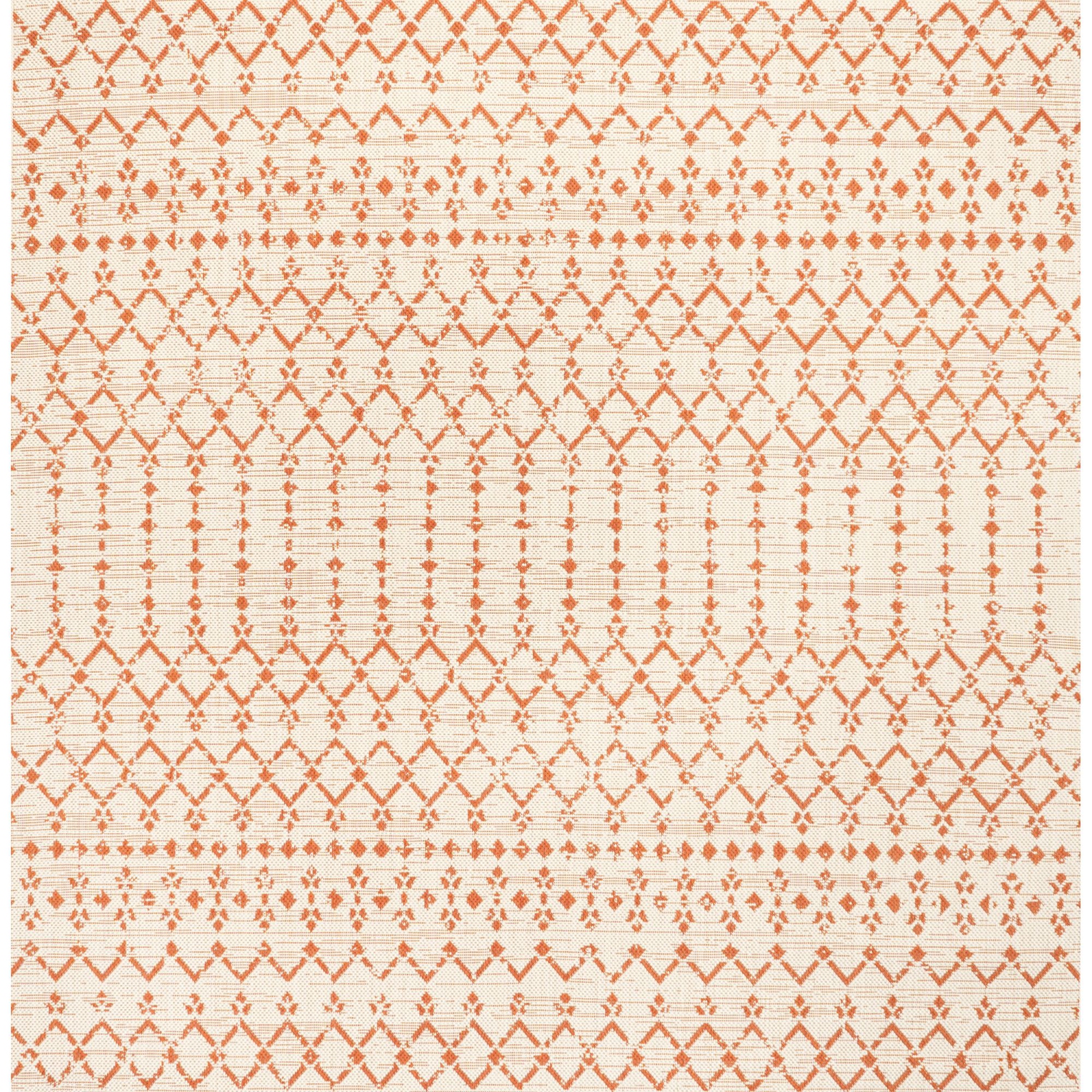 Ourika Moroccan Geometric Textured Weave Indoor/Outdoor Square Rug