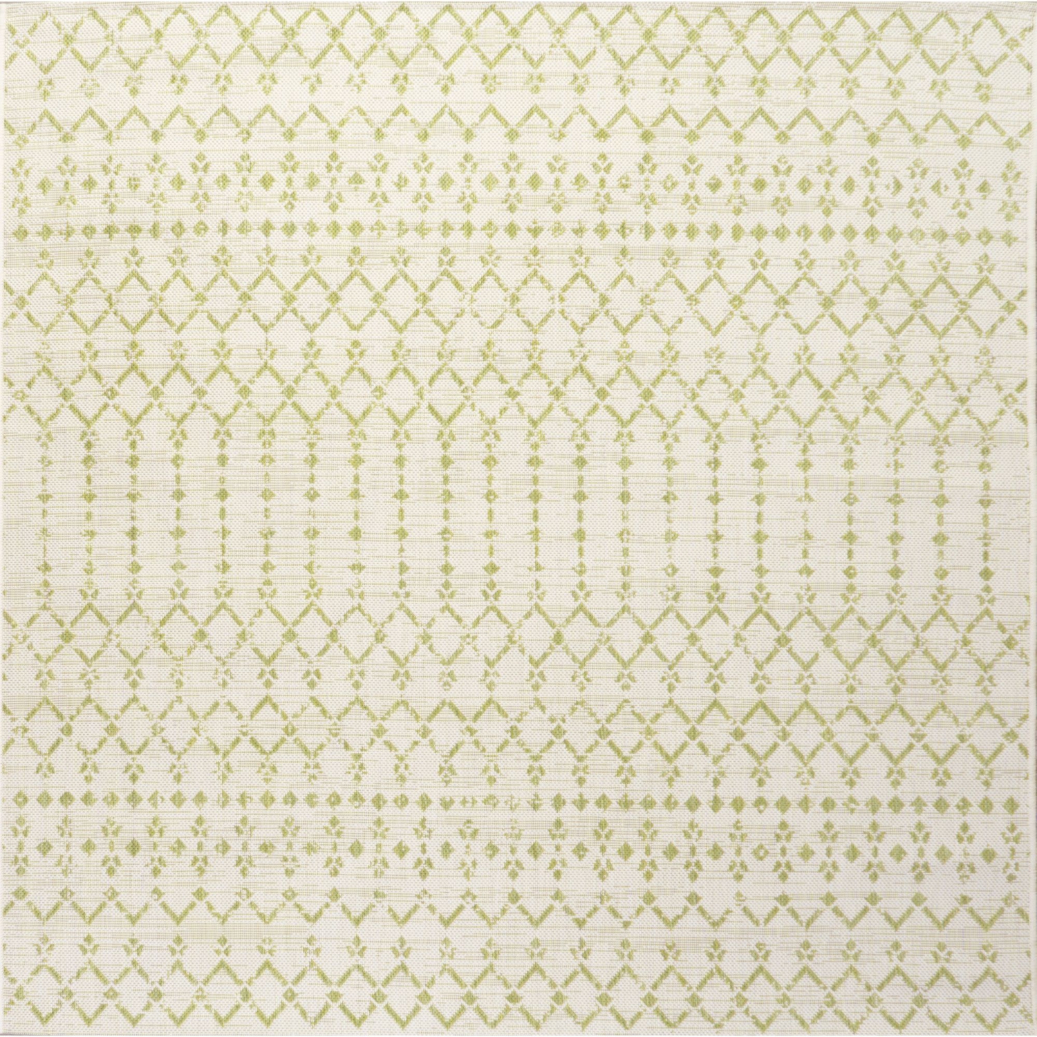 Tapis carré intérieur/extérieur à motif géométrique tressé marocain Ourika