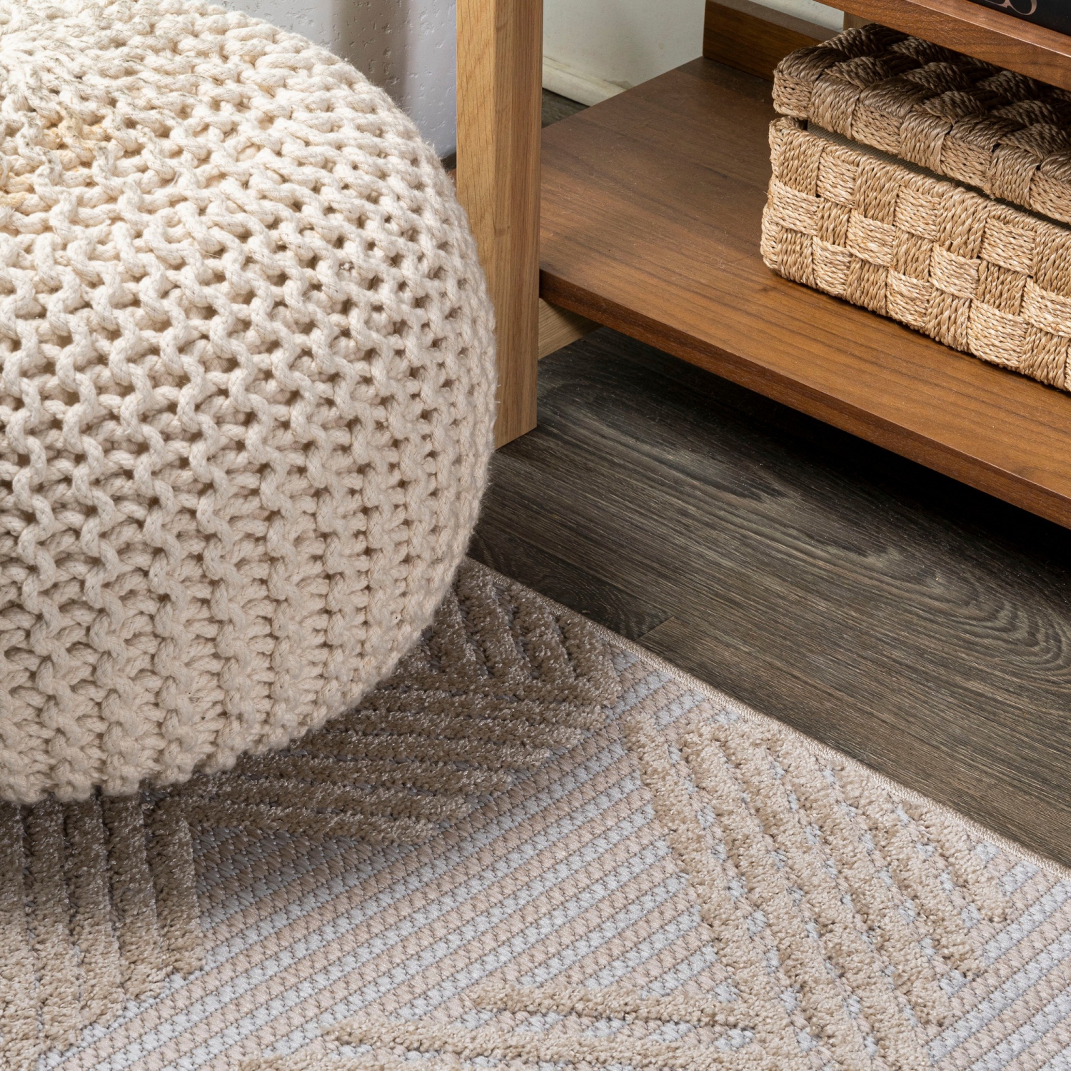 Jazz High-Low Pile Art Deco Geometric Indoor/Outdoor Area Rug