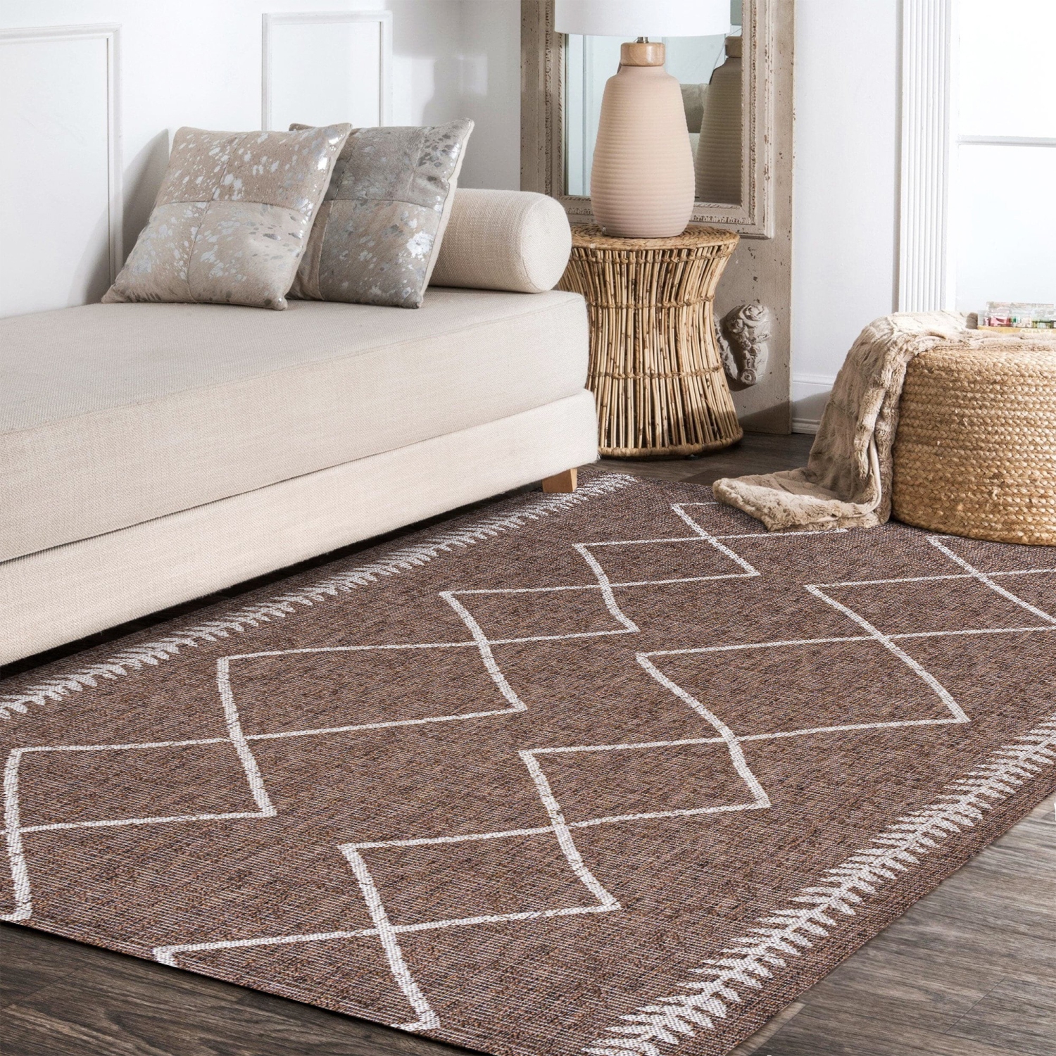 Derya Tribal Diamond Trellis Indoor/Outdoor Area Rug