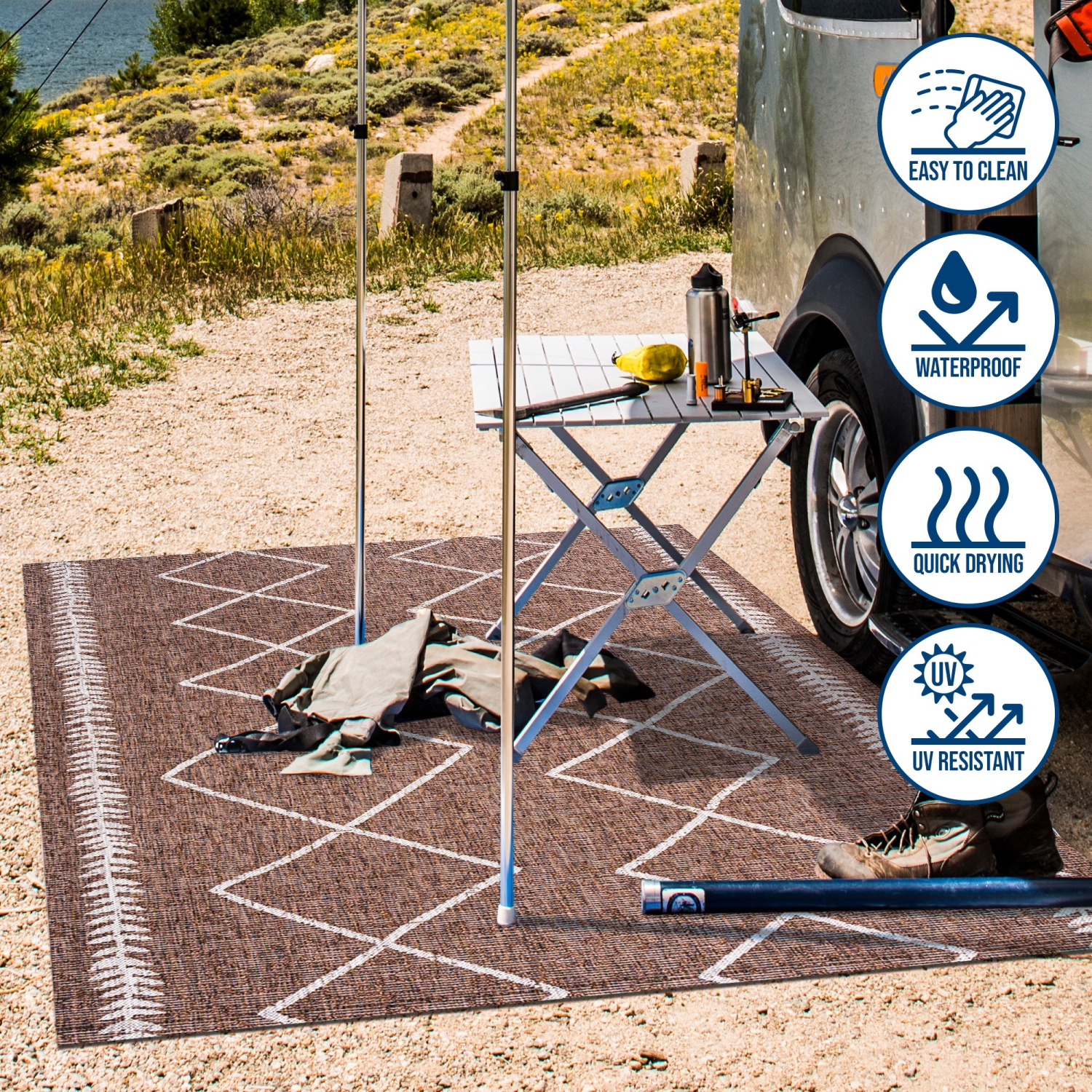 Derya Tribal Diamond Trellis Indoor/Outdoor Area Rug