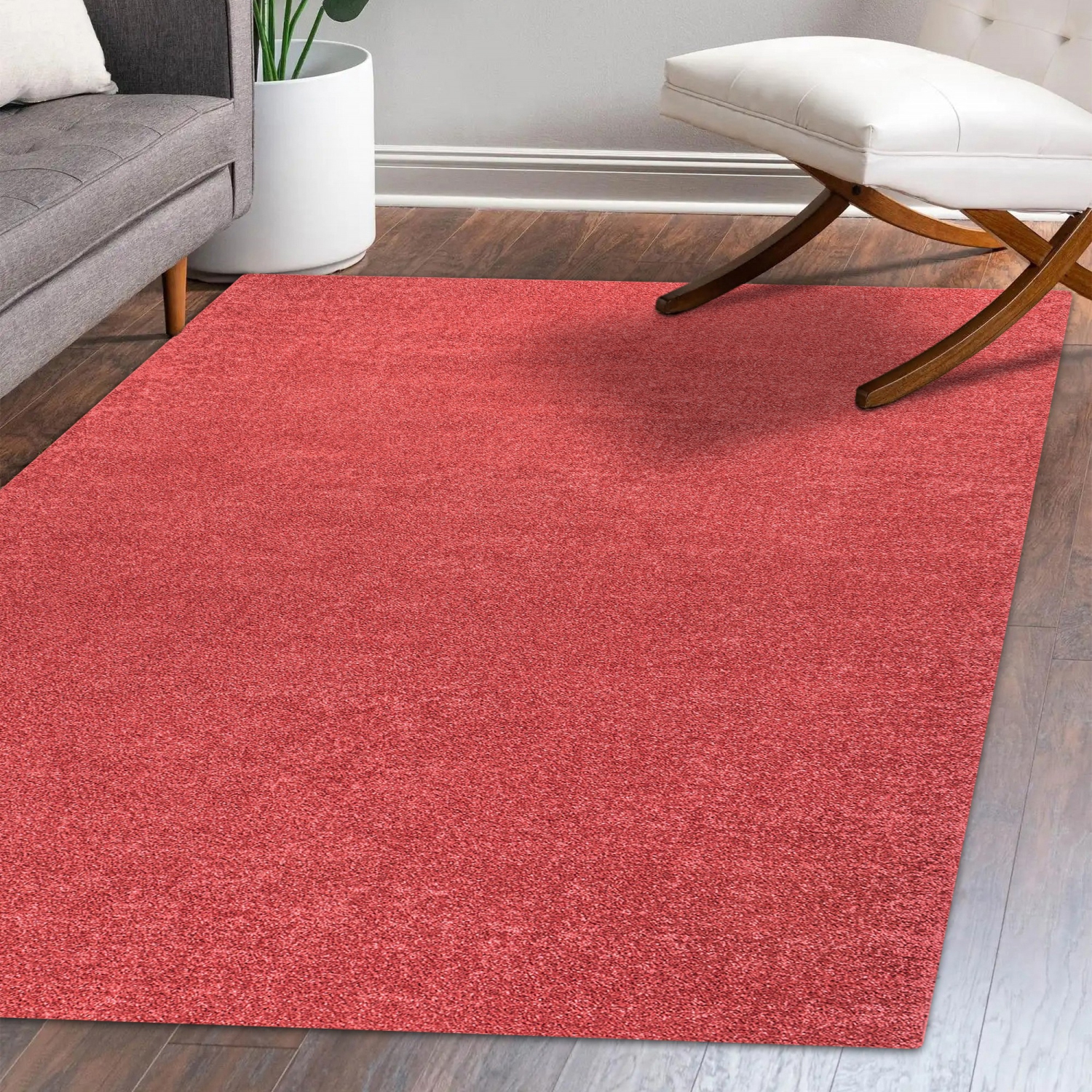 Tapis d'appoint voile uni Haze rouge