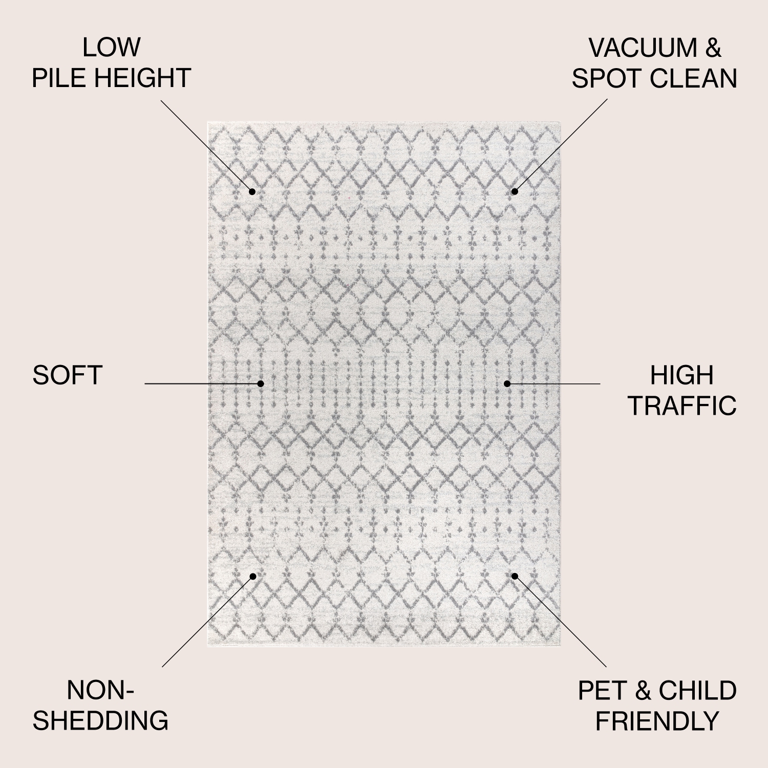 Moroccan Hype Boho Vintage Diamond Area Rug