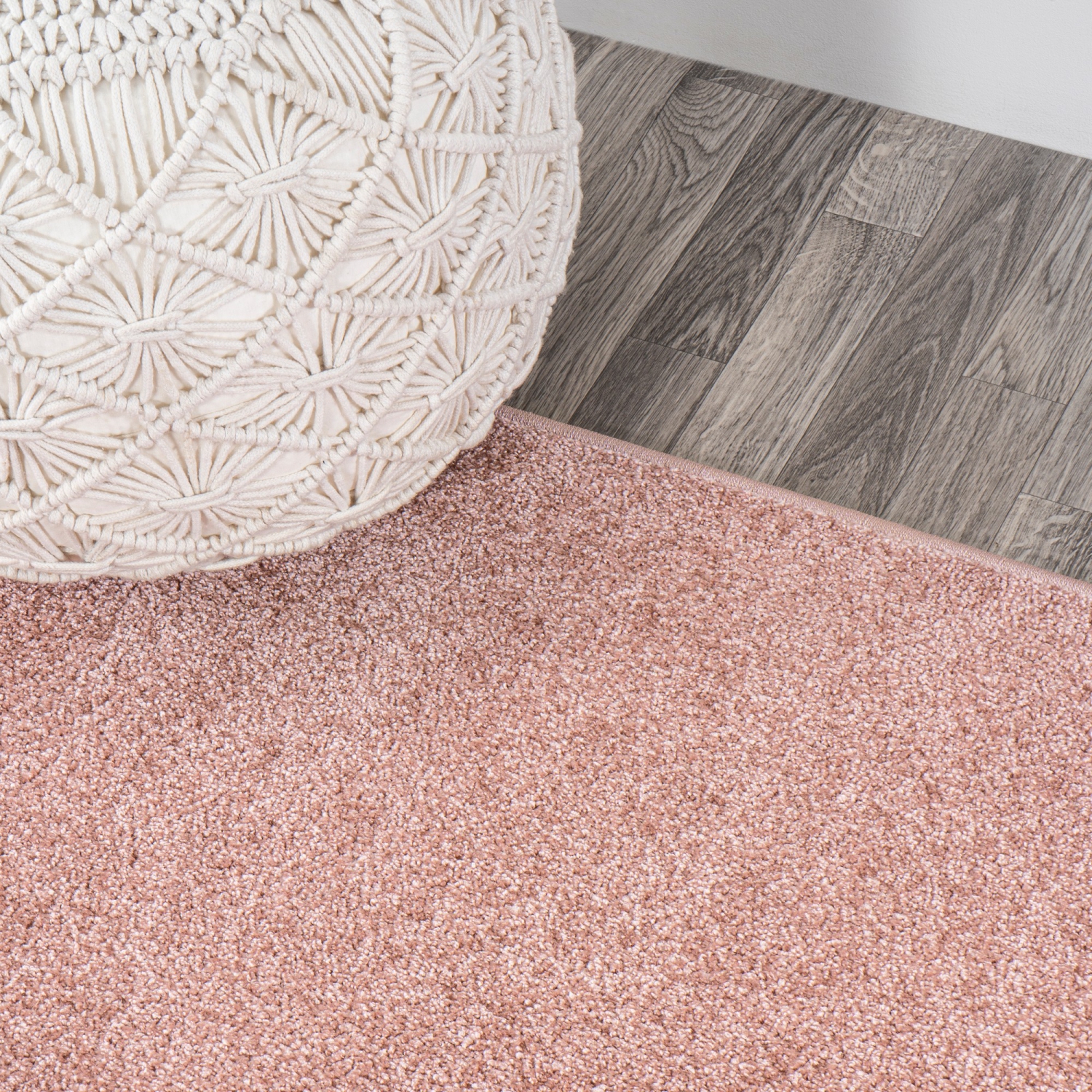 Haze Solid Low Pile Area Rug Pink